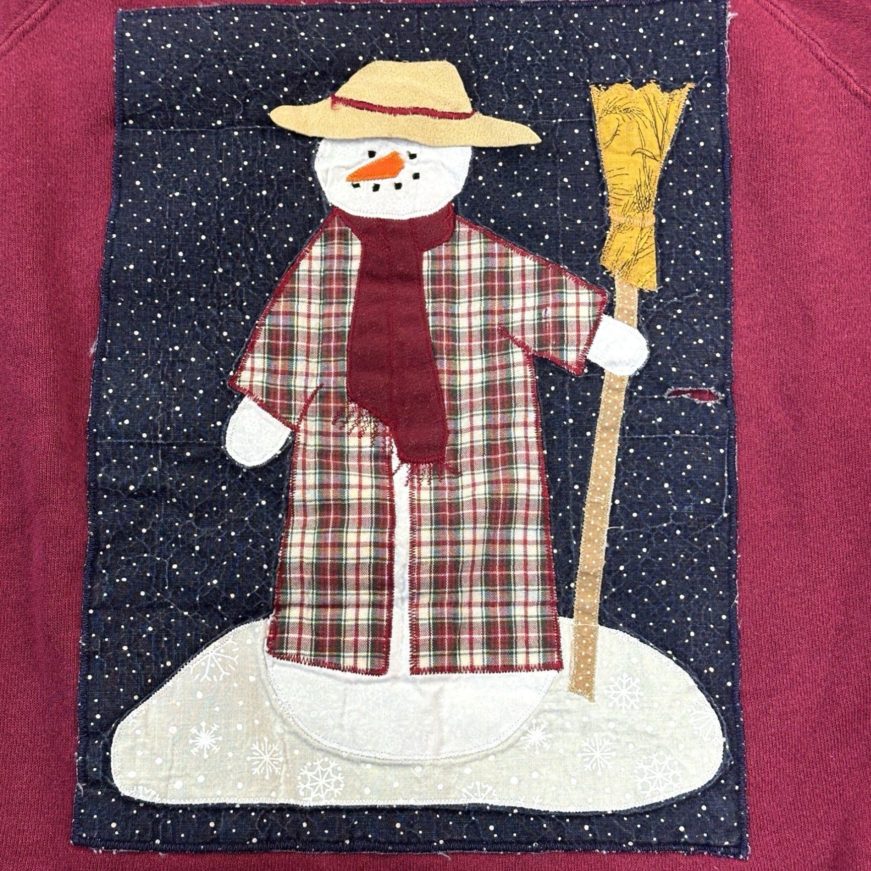 Hanes VINTAGE Hanes Her Way Sweatshirt Women XL Snowman Holiday Embroidered Size XL / US 12-14 / IT 48-50 - 4 Thumbnail
