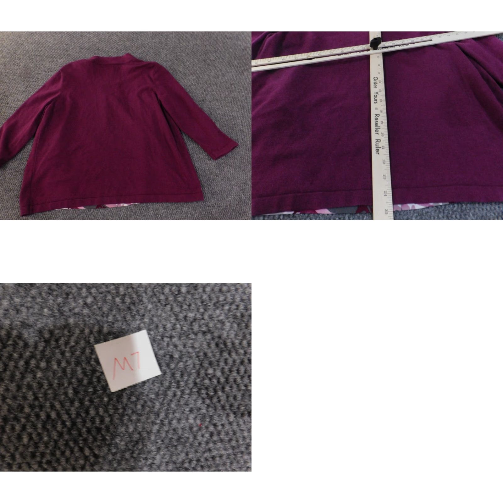 Vintage Alfred Dunner Sweater Cardigan XL Purple Floral Lined Rayon Womens Knit Raglan Sleeve Round Neck Modern American Size XL / US 12-14 / IT 48-50 - 8 Thumbnail