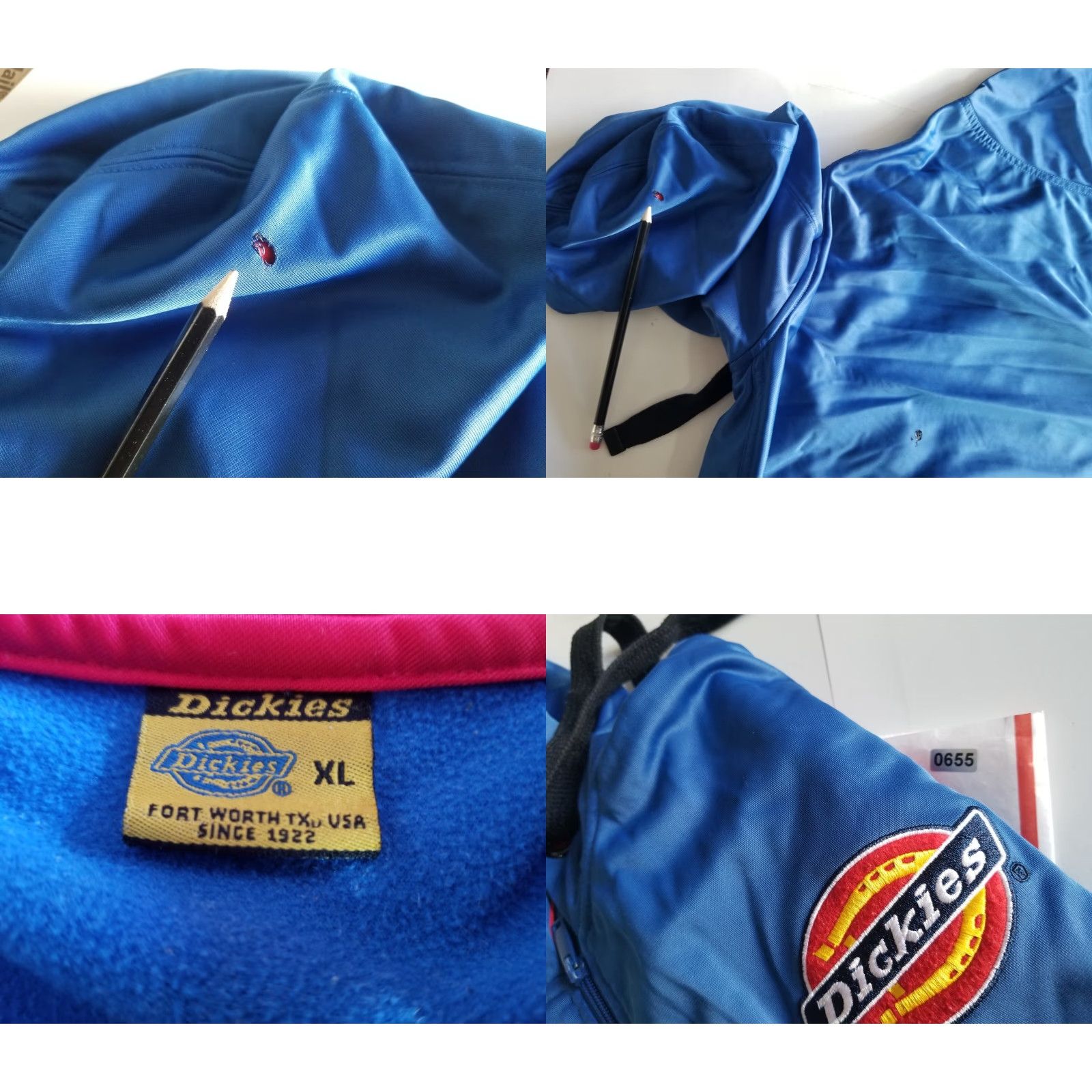 Dickies VINTAGE Dickies Jacket Bomber Jacket Zip Up Blue Red XL Distressed Men All Seasons Workwear 90s Beer Biker Size US XL / EU 56 / 4 - 9 Thumbnail