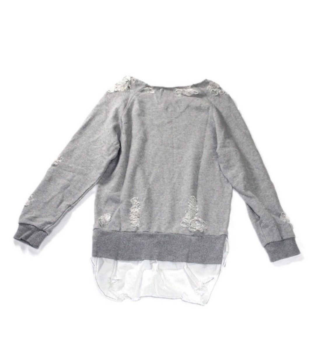 Maison MIHARA YASUHIRO MIHARA YASUHIRO Grey distressed long sleeve sweatshirt Size XS / US 0-2 / IT 36-38 - 4 Thumbnail