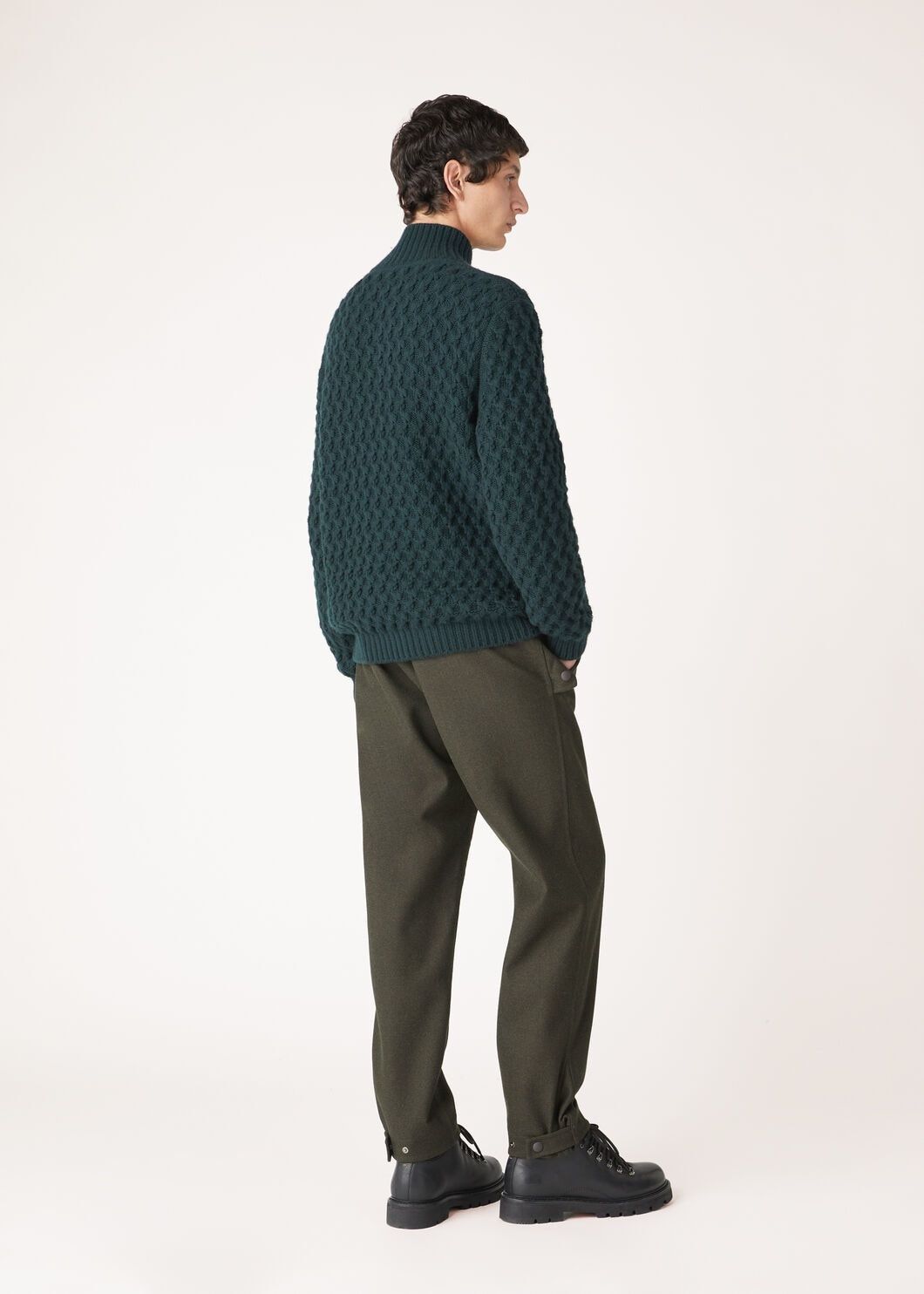Loro Piana o1w1db10725 FAO5139 Vallé Polo Neck Sweater in Dark Green Size US L / EU 52-54 / 3 - 6 Thumbnail