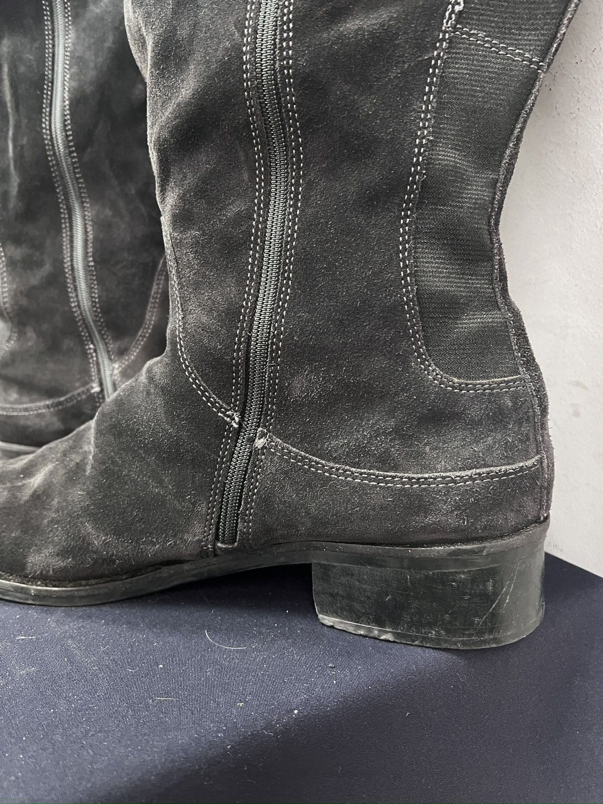 14th Addiction Leather ann demeulemeester style suede moto boots Size US 13 / EU 46 - 10 Thumbnail
