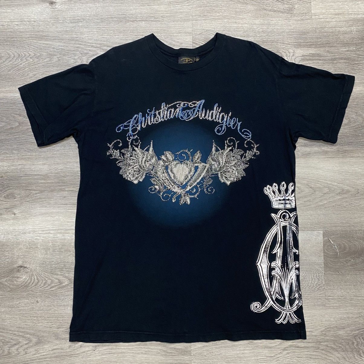 Christian Audigier Vintage Y2K Christian Audigier Rhinestone T-Shirt Size 2XL Size US XXL / EU 58 / 5 - 1 Thumbnail