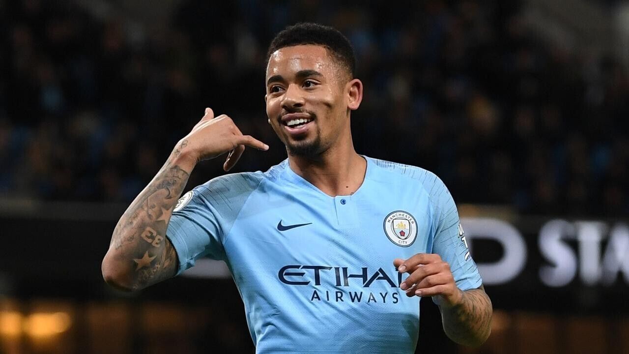Nike MANCHESTER CITY 2018 2019 JESUS HOME FOOTBALL SOCCER JERSEY Size US L / EU 52-54 / 3 - 13 Thumbnail