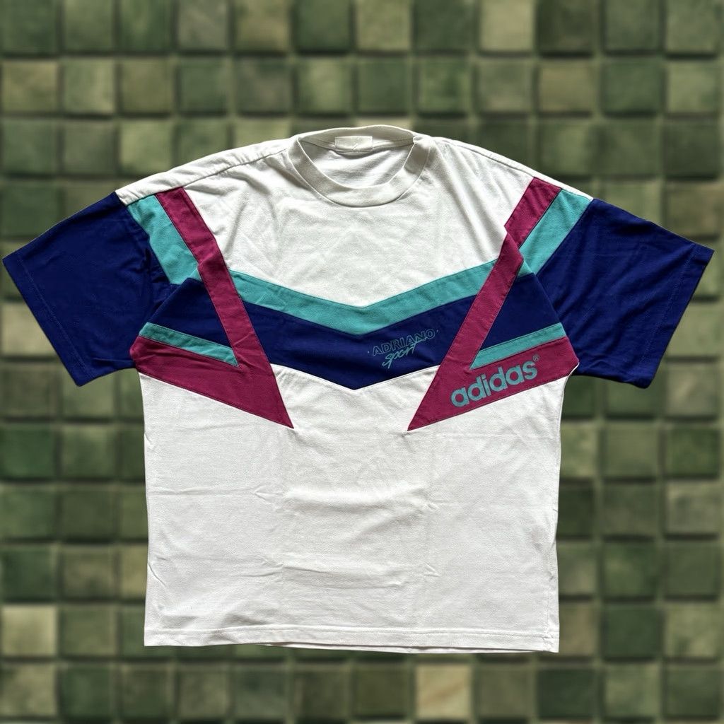 Adidas VINTAGE Adidas Logo Tee Mens L White 90s Sports Cotton Short Sleeve Shirt Men 90s Logo Vintage Rare SC Dübendorf Size US L / EU 52-54 / 3 - 1 Thumbnail