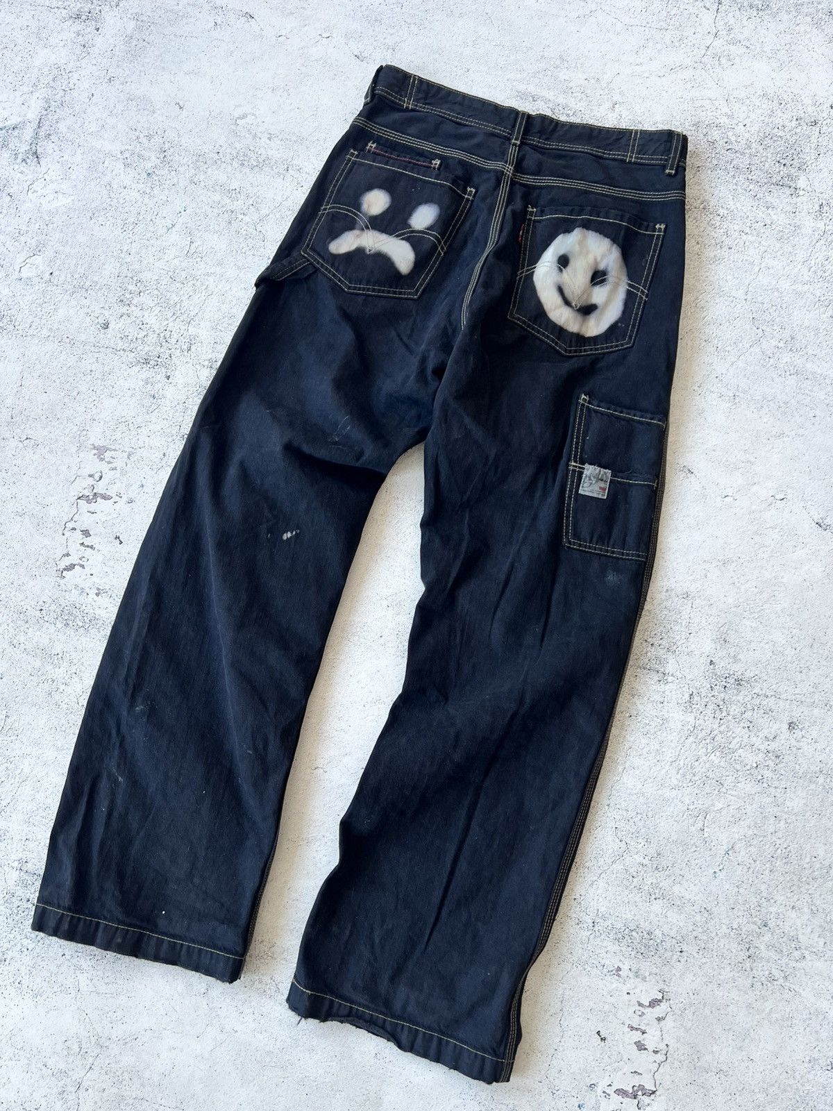 Levi's 🩸RARE🩸Levis Vintage Custom Smile Travis Scott Style Pants Size US 30 / EU 46 - 7 Thumbnail