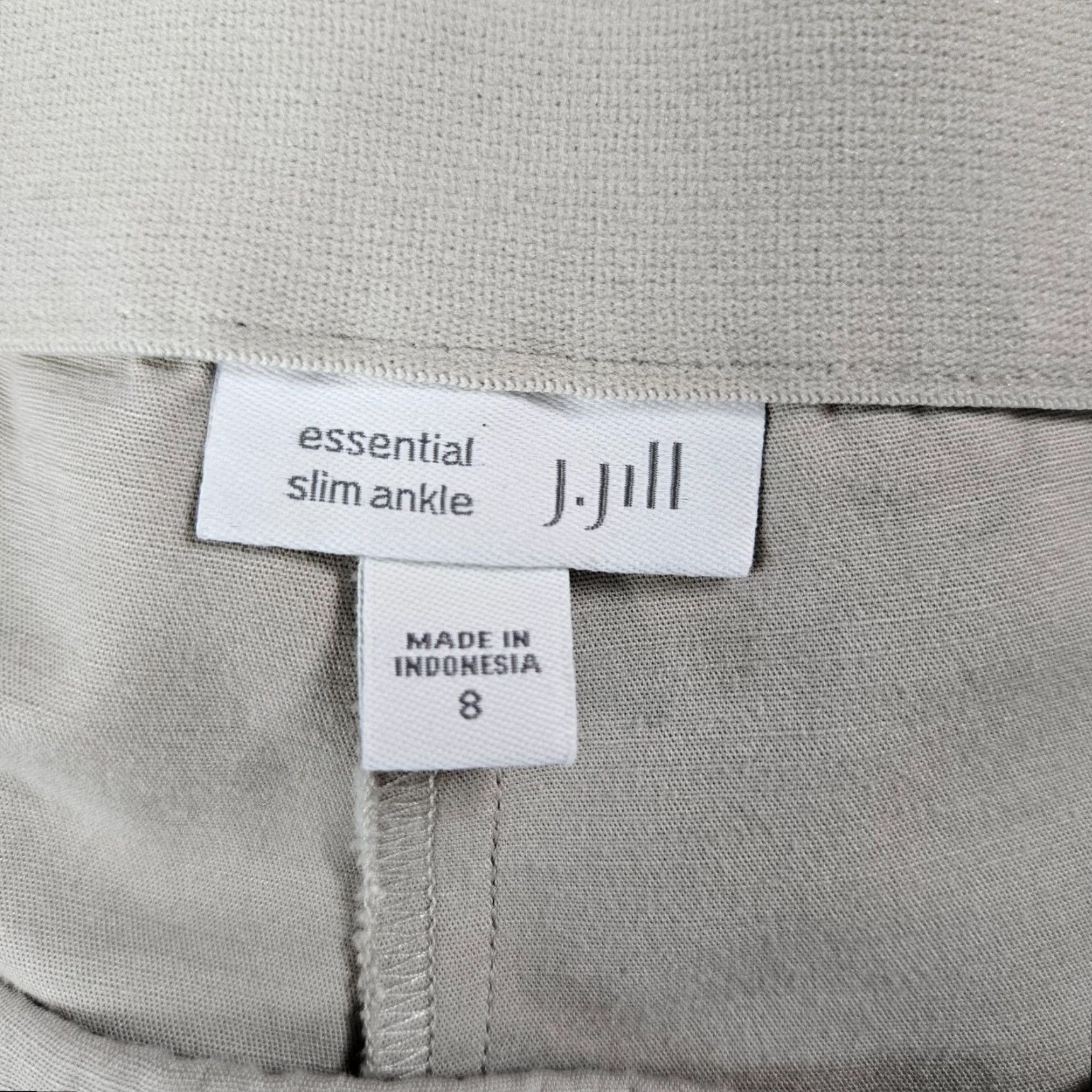 J. Jill J. Jill Womens Essential Slim Ankle Pant Sz 8 Beige Pull On Cotton Blend Mid Rise Pants - Women Mens? Size 30" / US 8 / IT 44 - 7 Thumbnail