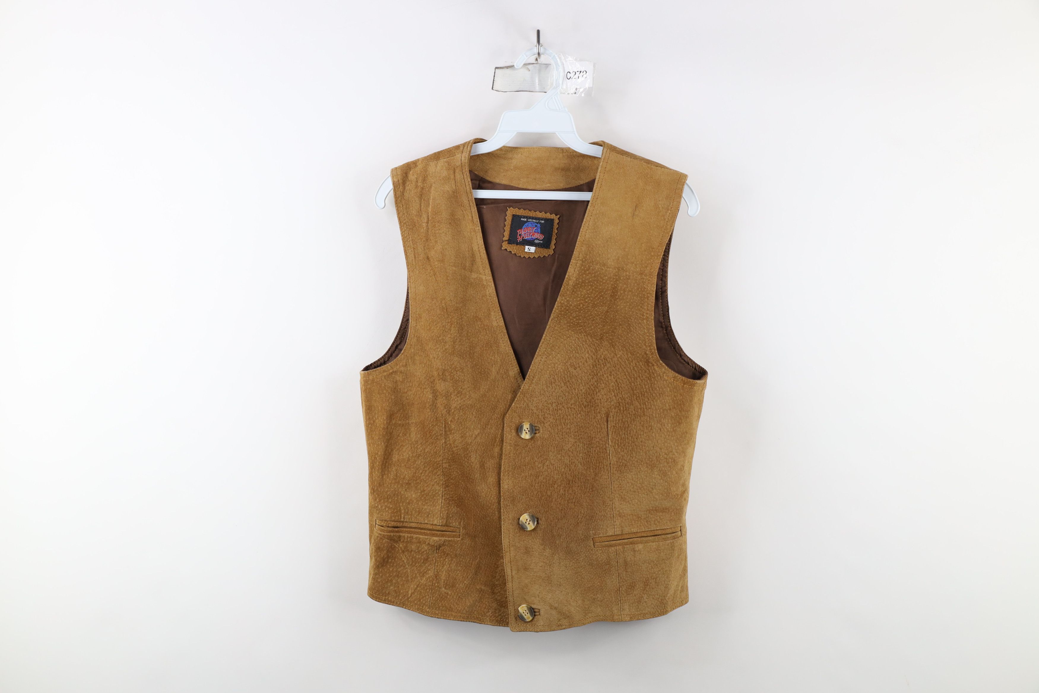 Vintage Vintage 90s Planet Hollywood Cancun Buckle Back Leather Vest Size US S / EU 44-46 / 1 - 1 Thumbnail