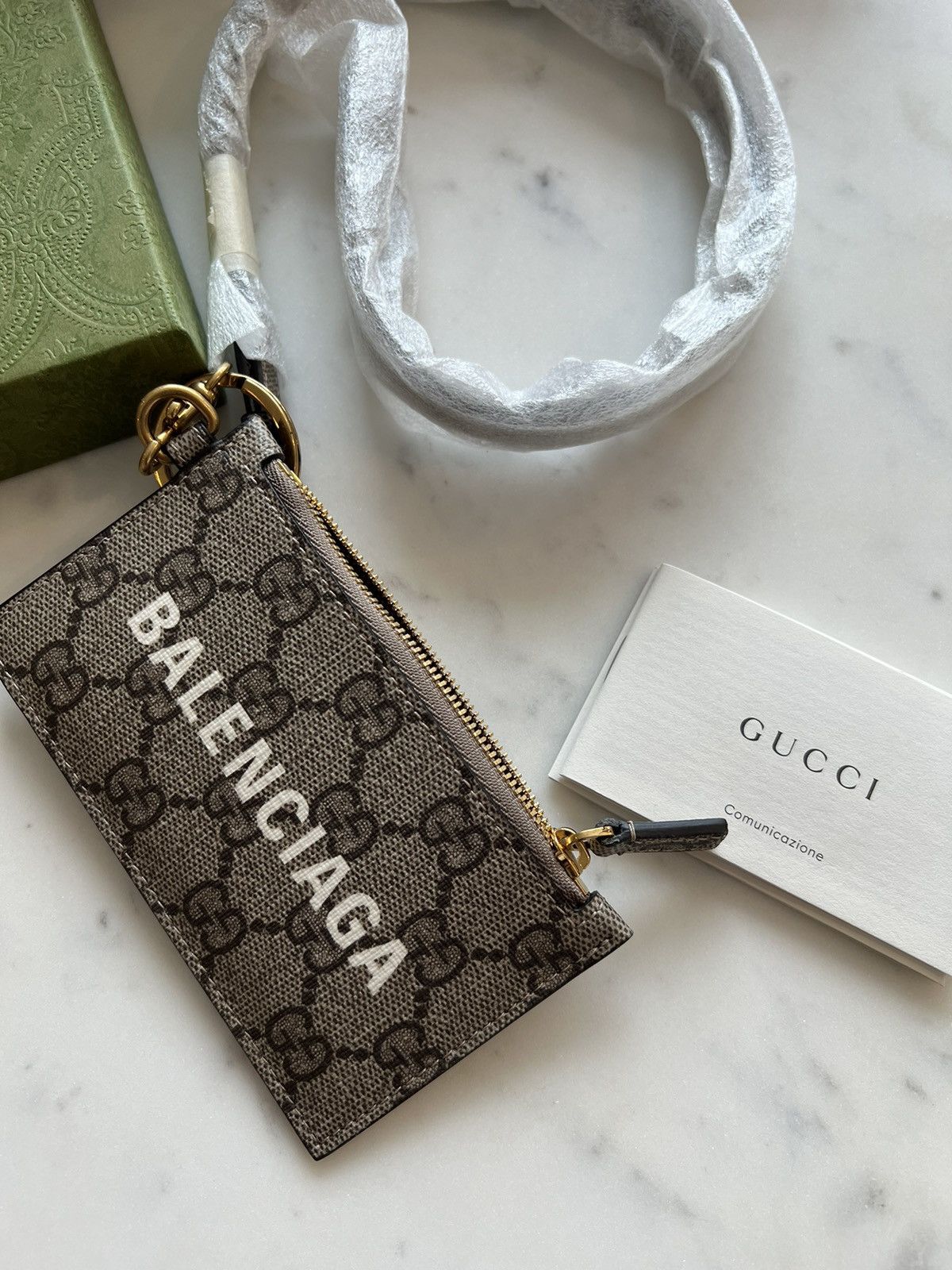 Balenciaga × Gucci Gucci x Balenciaga The Hacker Project Card Case with Strap Size ONE SIZE - 1 Thumbnail