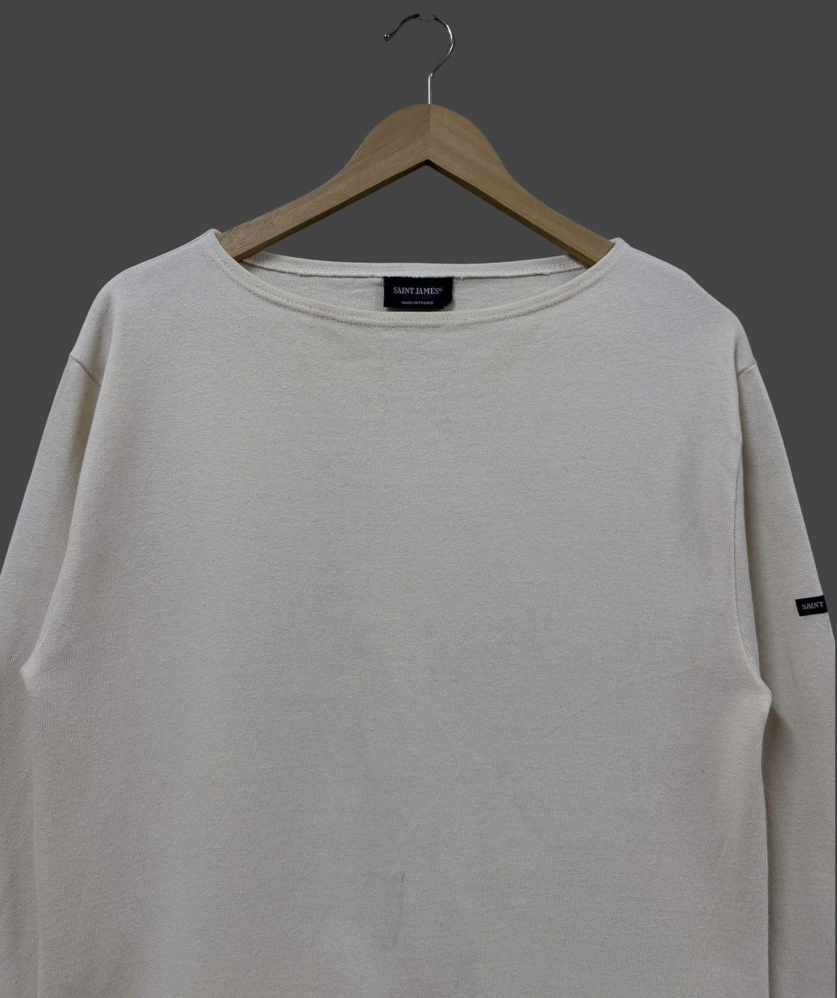 Saint James Saint James Beige Boat Neck Heavy Cotton Longsleeve Shirt Size US M / EU 48-50 / 2 - 4 Thumbnail