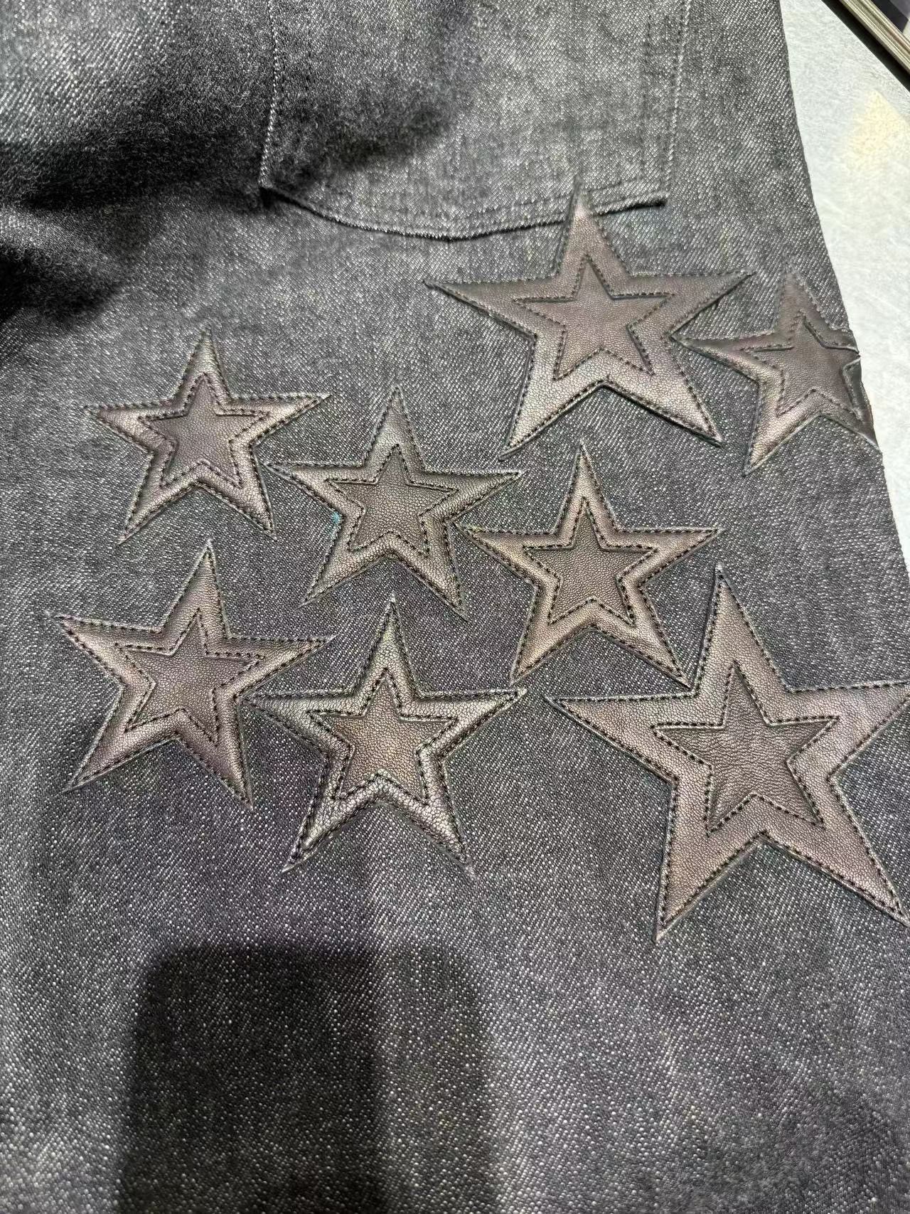 Chrome Hearts Leather star patch Fleur knee denim jeans Size US 32 / EU 48 - 5 Thumbnail