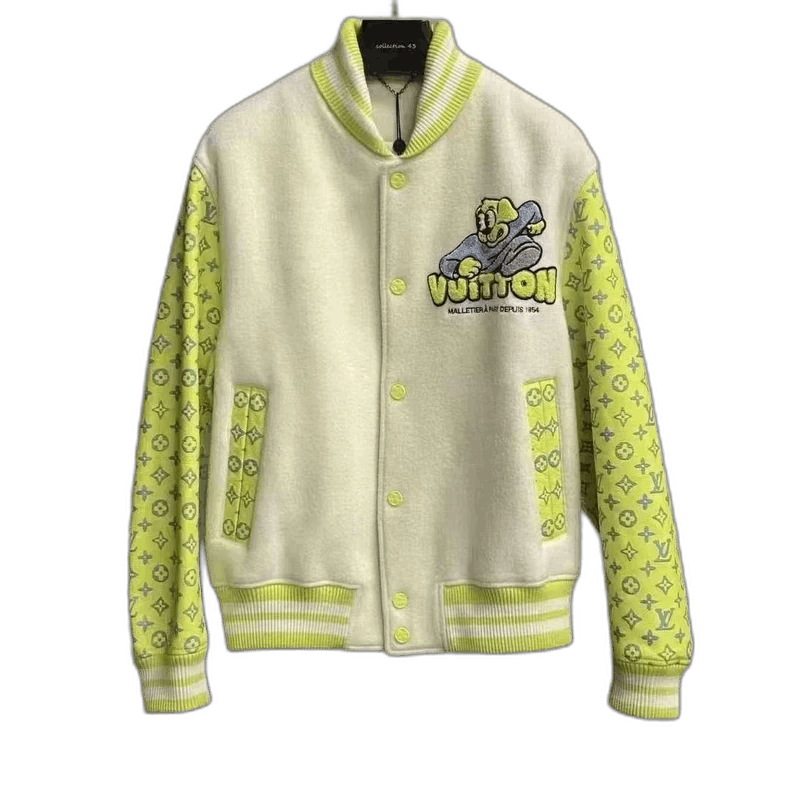 Louis Vuitton Louis Vuitton White Yellow Embroidered Baseball Jacket Size US M / EU 48-50 / 2 - 1 Thumbnail