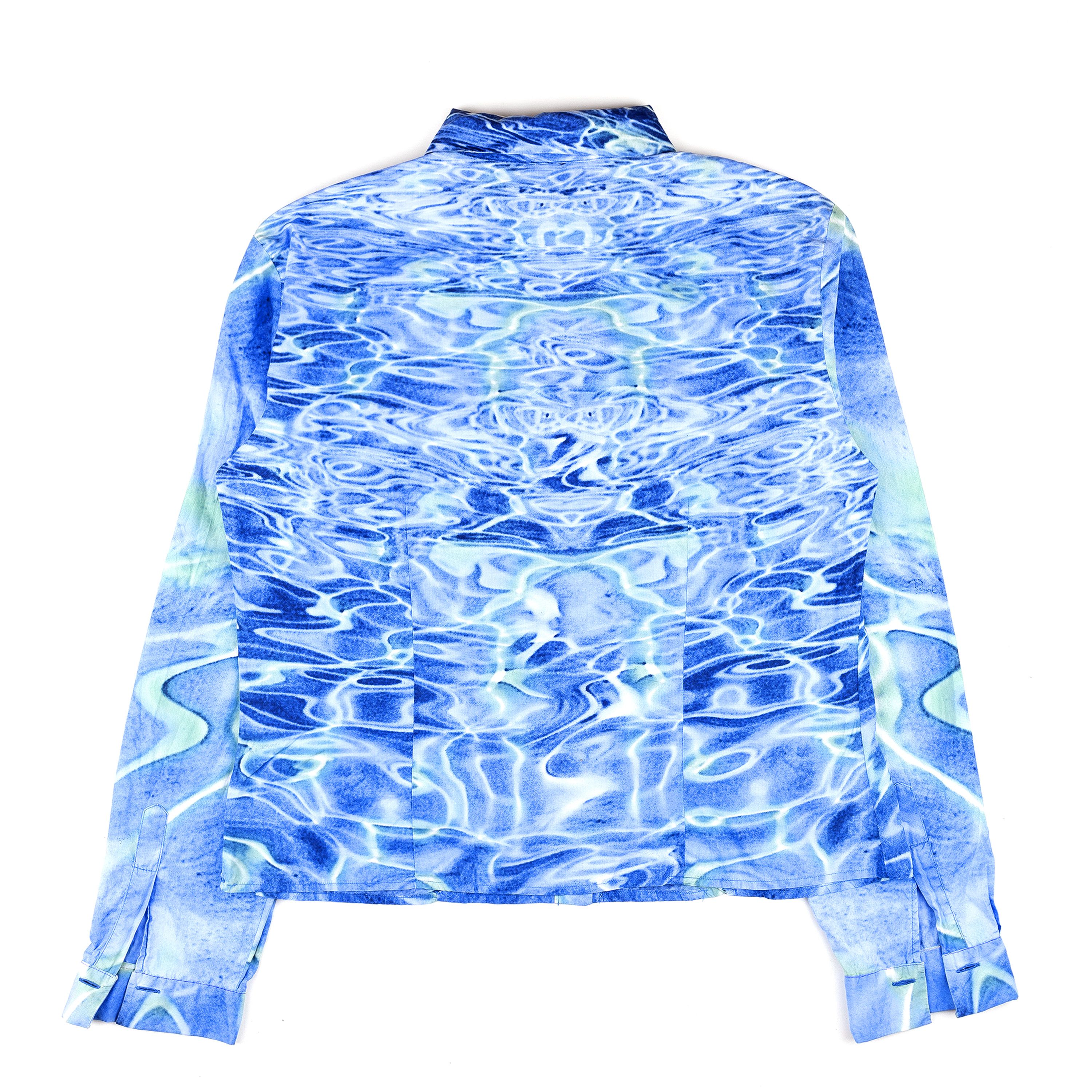 Just Cavalli Just Cavalli Water Print Long Sleeve Shirt (M) Size M / US 6-8 / IT 42-44 - 2 Thumbnail