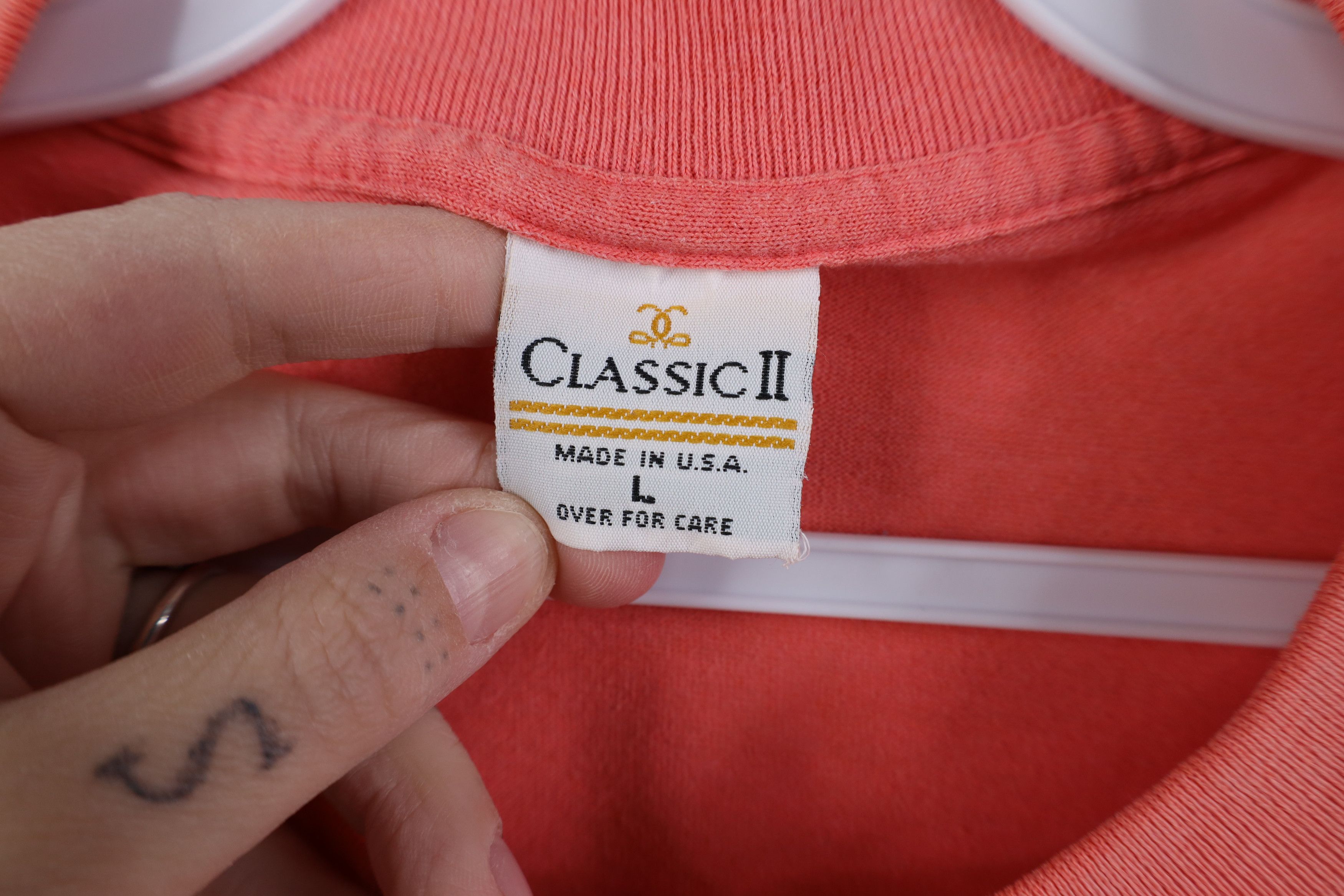 Vintage Vintage 90s Streetwear Blank Boxy Pocket T-Shirt Salmon USA Size L / US 10 / IT 46 - 8 Thumbnail