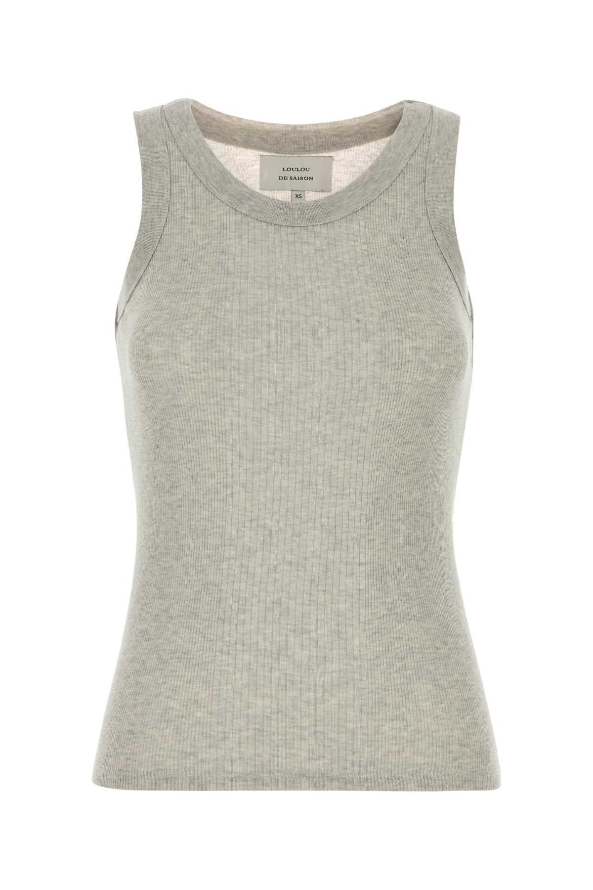 Loulou de Saison Grey Cotton Limba Tank Top Size XS / US 0-2 / IT 36-38 - 1 Thumbnail