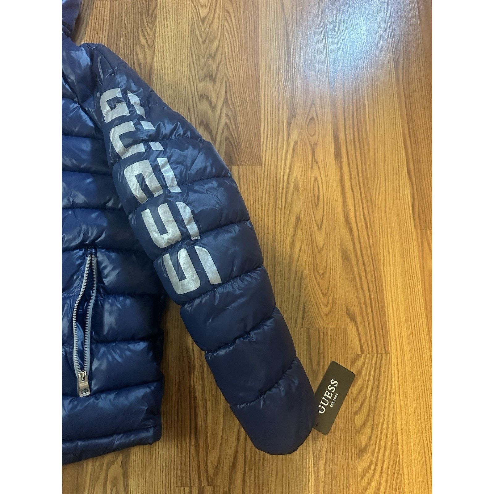 Guess GUESS Men's Mid Weight Hooded Puffer Jacket XL Winter Coat Size US XL / EU 56 / 4 - 3 Thumbnail