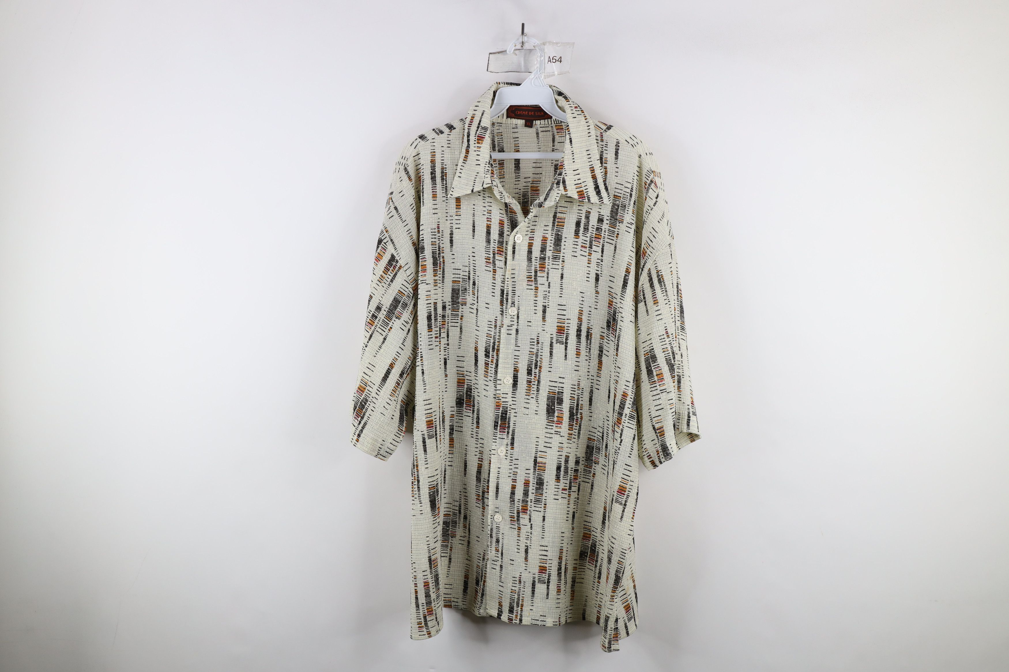 Vintage Vintage 90s Streetwear Hemp Blend Knit Baggy Button Shirt Size US XL / EU 56 / 4 - 1 Thumbnail