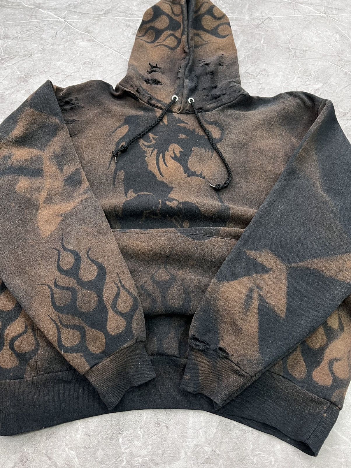 Hysteric Glamour Vintage sun faded dragon tribal Hoodie 90s rare lgb style Size US L / EU 52-54 / 3 - 9 Thumbnail