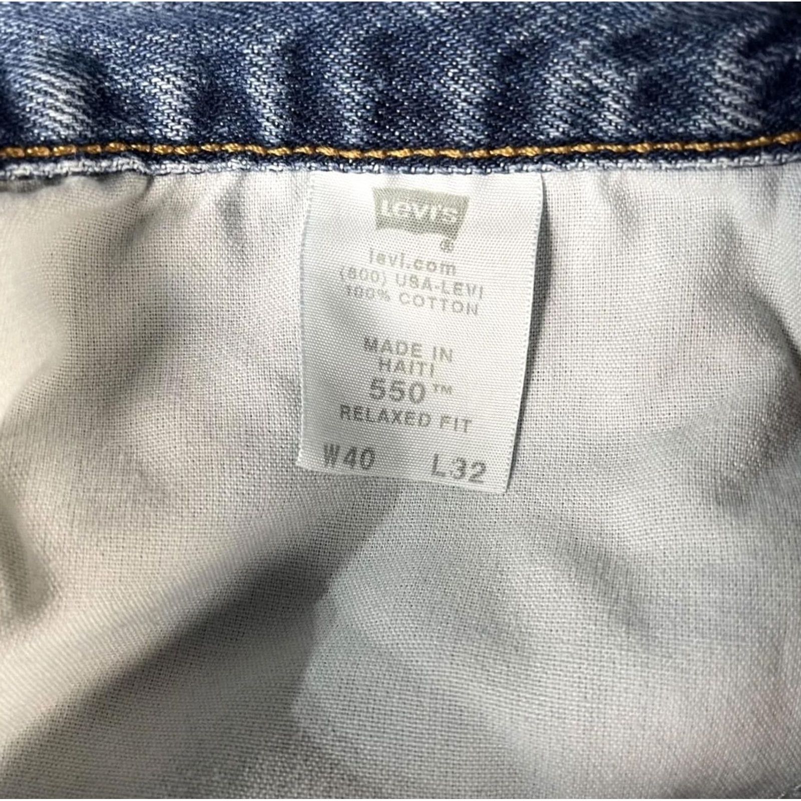 Levi's Levi's 550 Relaxed Fit Jeans Mens 40x32 Denim Blue Medium-Wash Pockets Vintage Style Size US 40 / EU 56 - 6 Thumbnail