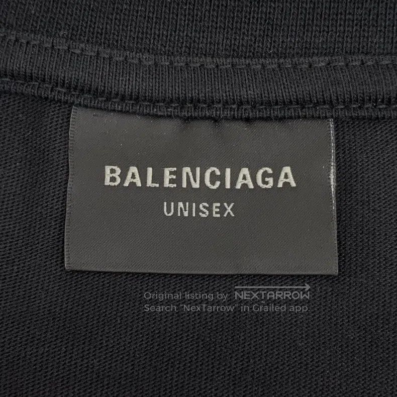 Balenciaga Balenciaga Black Logo Letter Printed Cotton Round Neck Sho Size US M / EU 48-50 / 2 - 5 Thumbnail