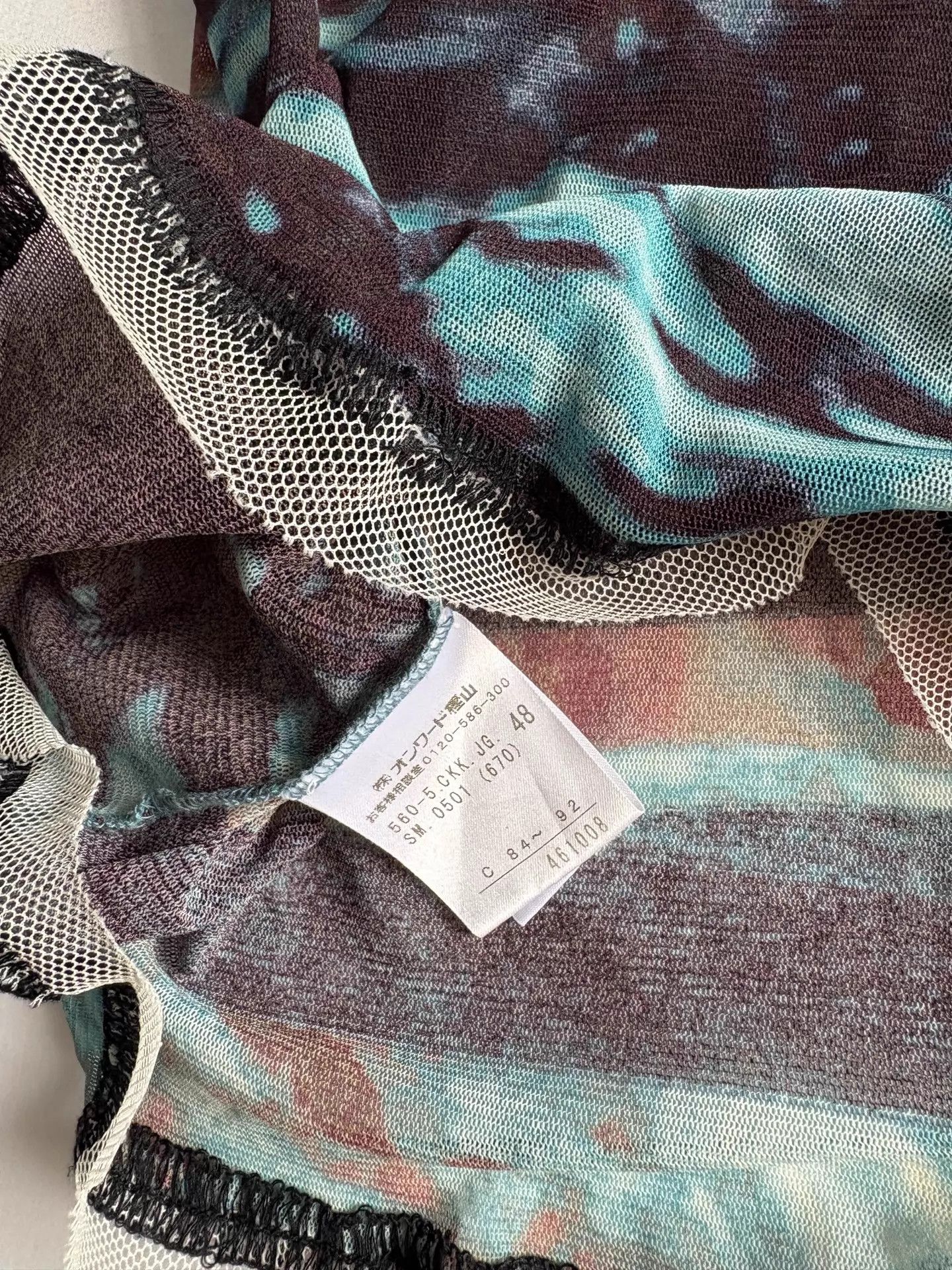 Jean Paul Gaultier JPG vintage psychedelic tulle short sleeve 48 raw top Size XL / US 12-14 / IT 48-50 - 5 Thumbnail