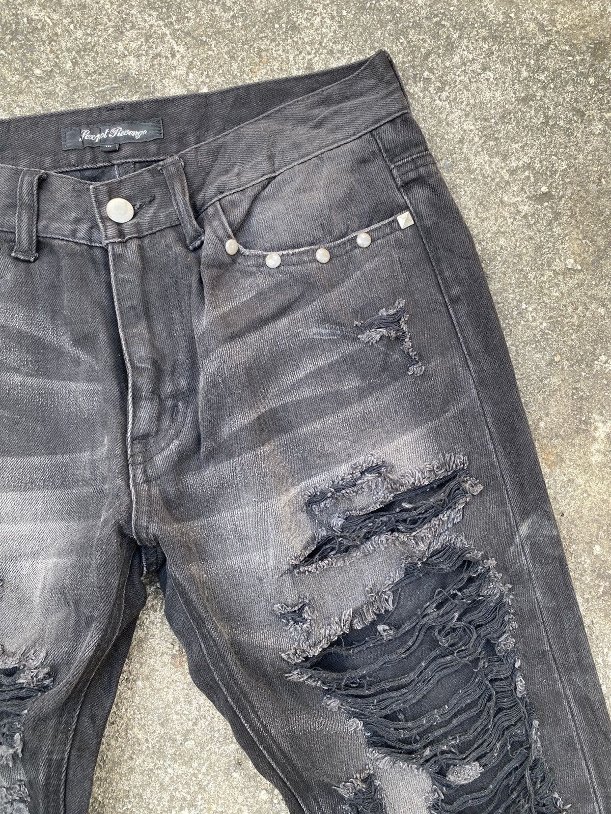 Japanese Brand Sex Pot Revenge Studded Distressed Design Denim Size US 30 / EU 46 - 9 Thumbnail