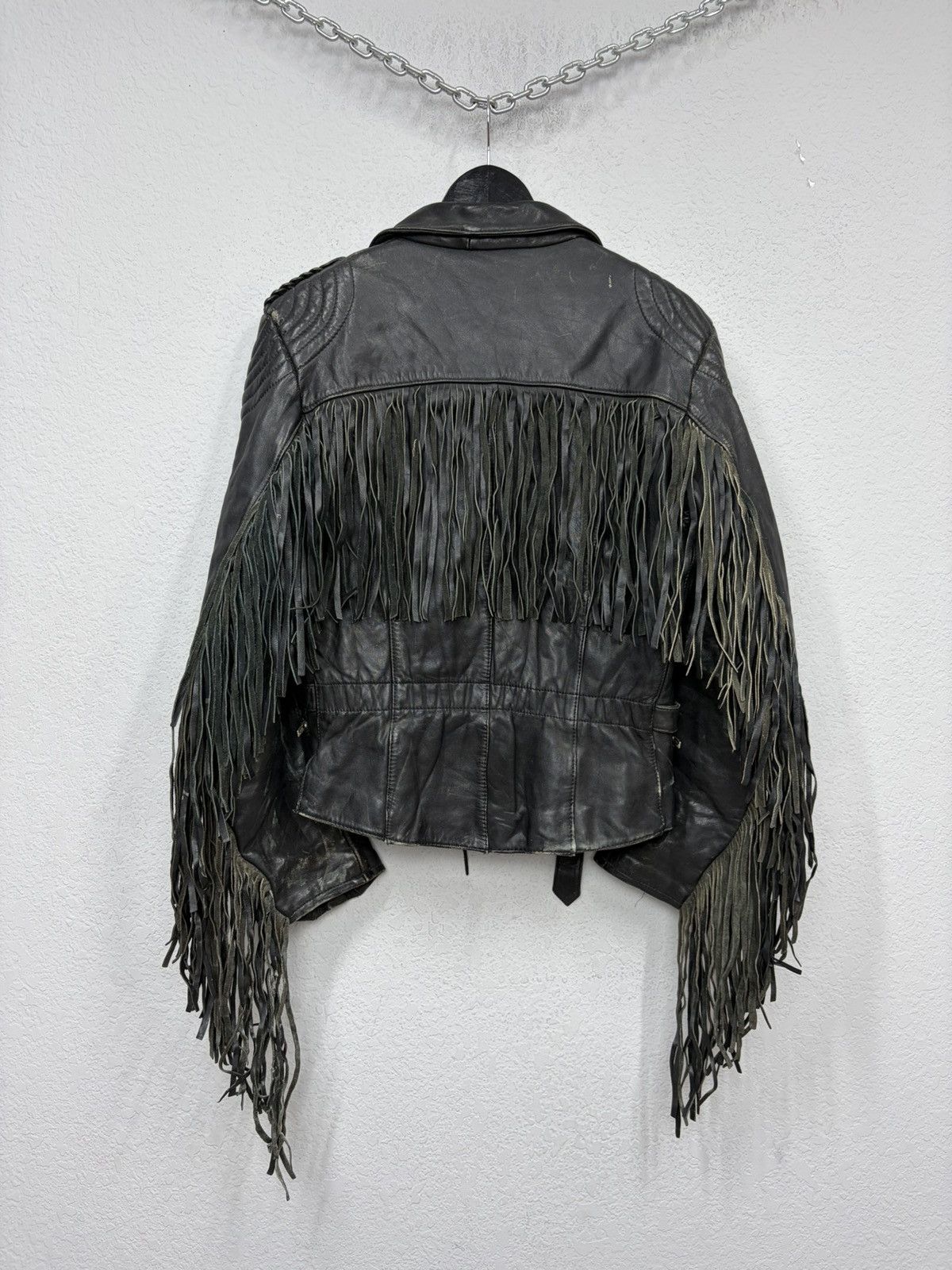 Hedi Slimane VTG Distressed Black Leather Biker Jacket Rick Owens Vibe Size US S / EU 44-46 / 1 - 16 Thumbnail