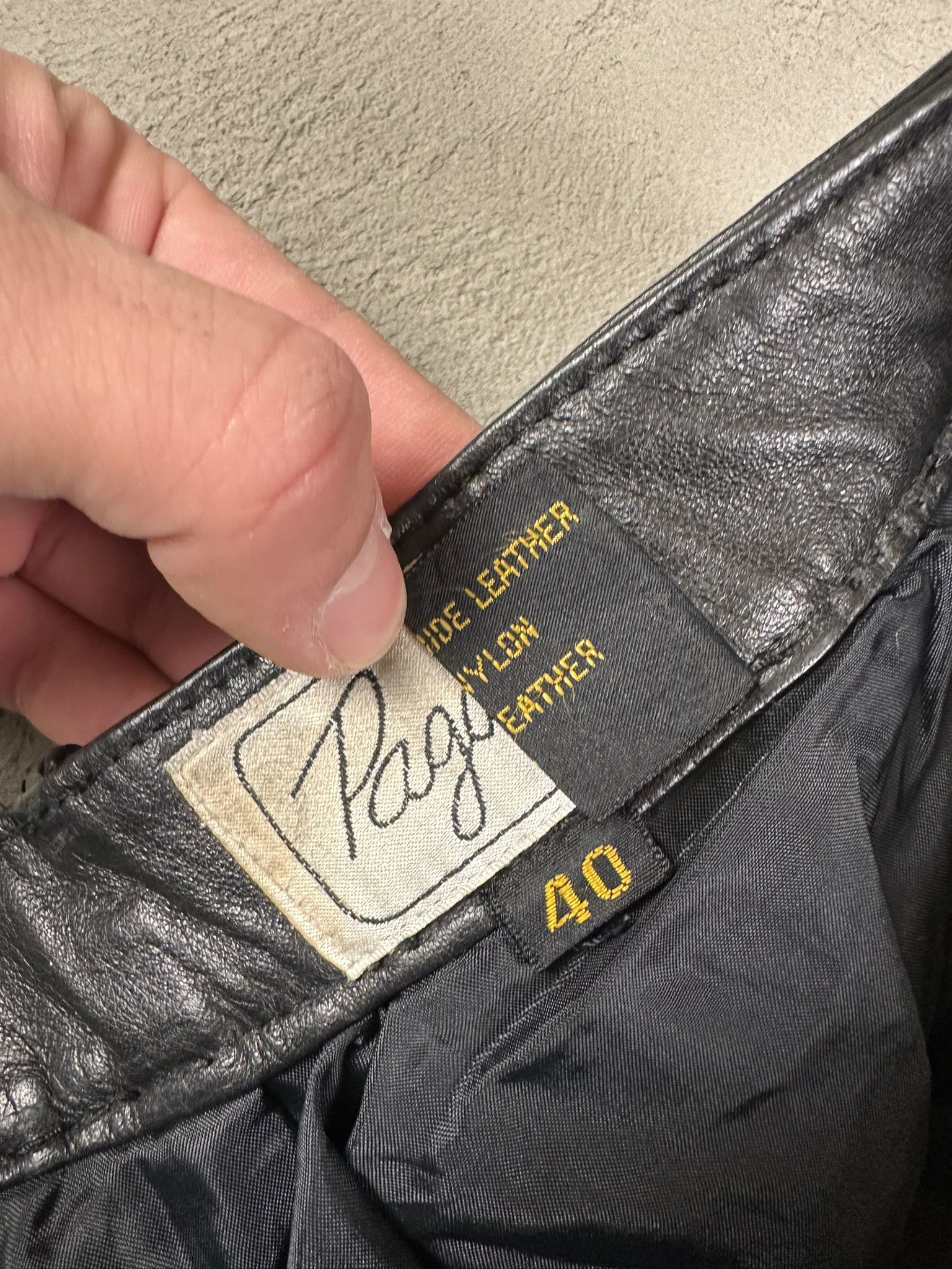 Genuine Leather 90s Vintage Leather Oversized Pants Size US 32 / EU 48 - 10 Thumbnail