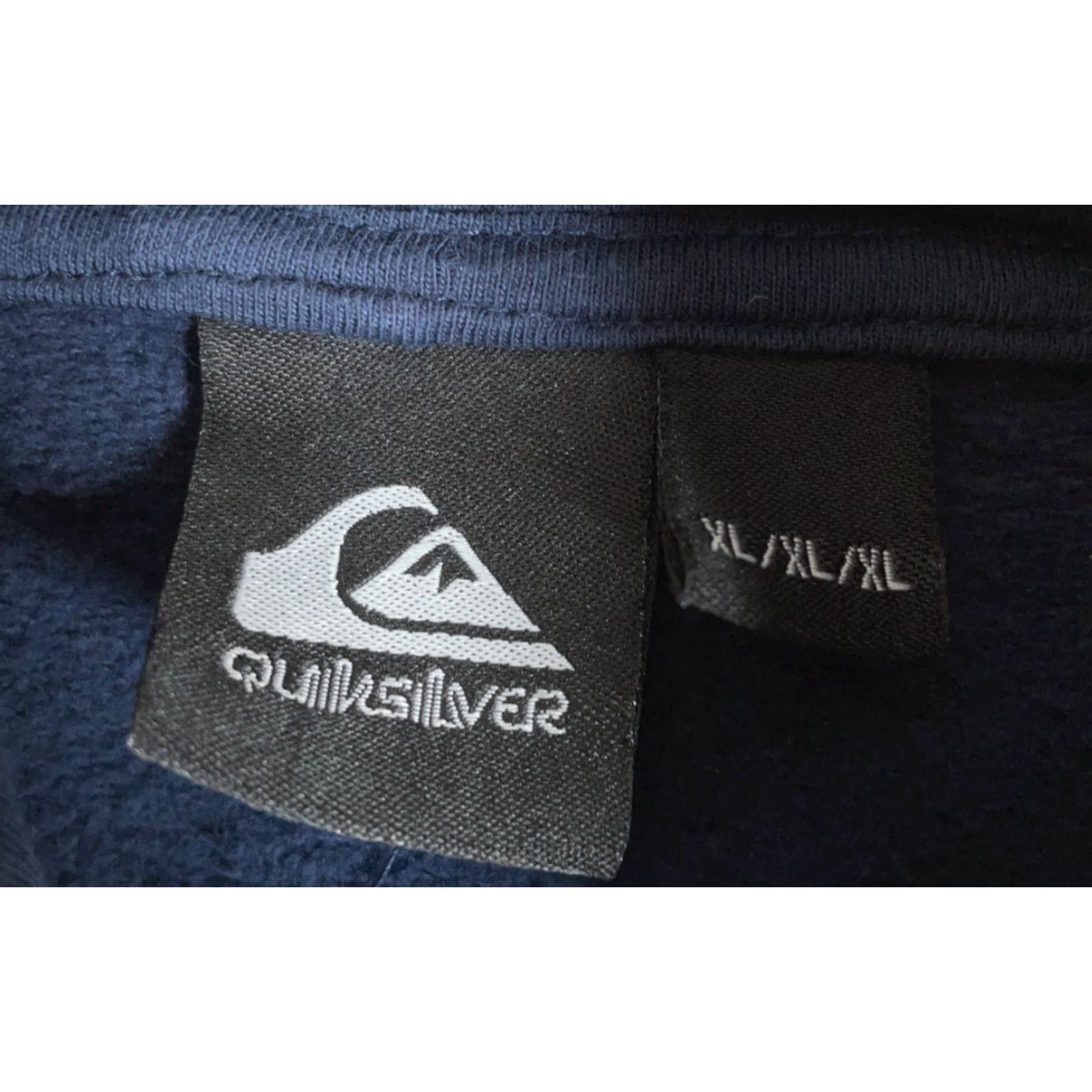 Quiksilver VINTAGE Quiksilver Hoodie Men's L Dark Blue Logo Pullover 90s Skating Y2K Graphic Print Pocket Show Size US L / EU 52-54 / 3 - 3 Thumbnail