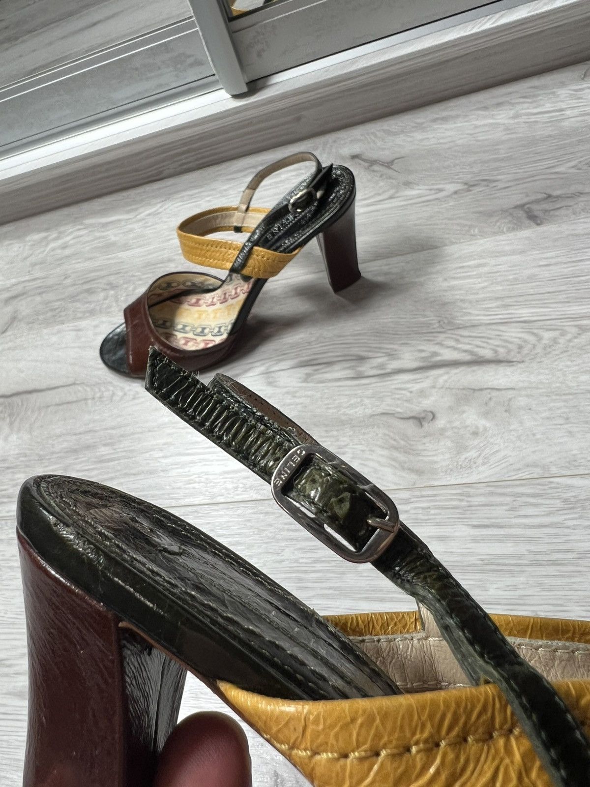 Celine Celine Multicolor Leather Slingback Open Toe Sandals Size 39 Size US 9 / IT 39 - 8 Thumbnail