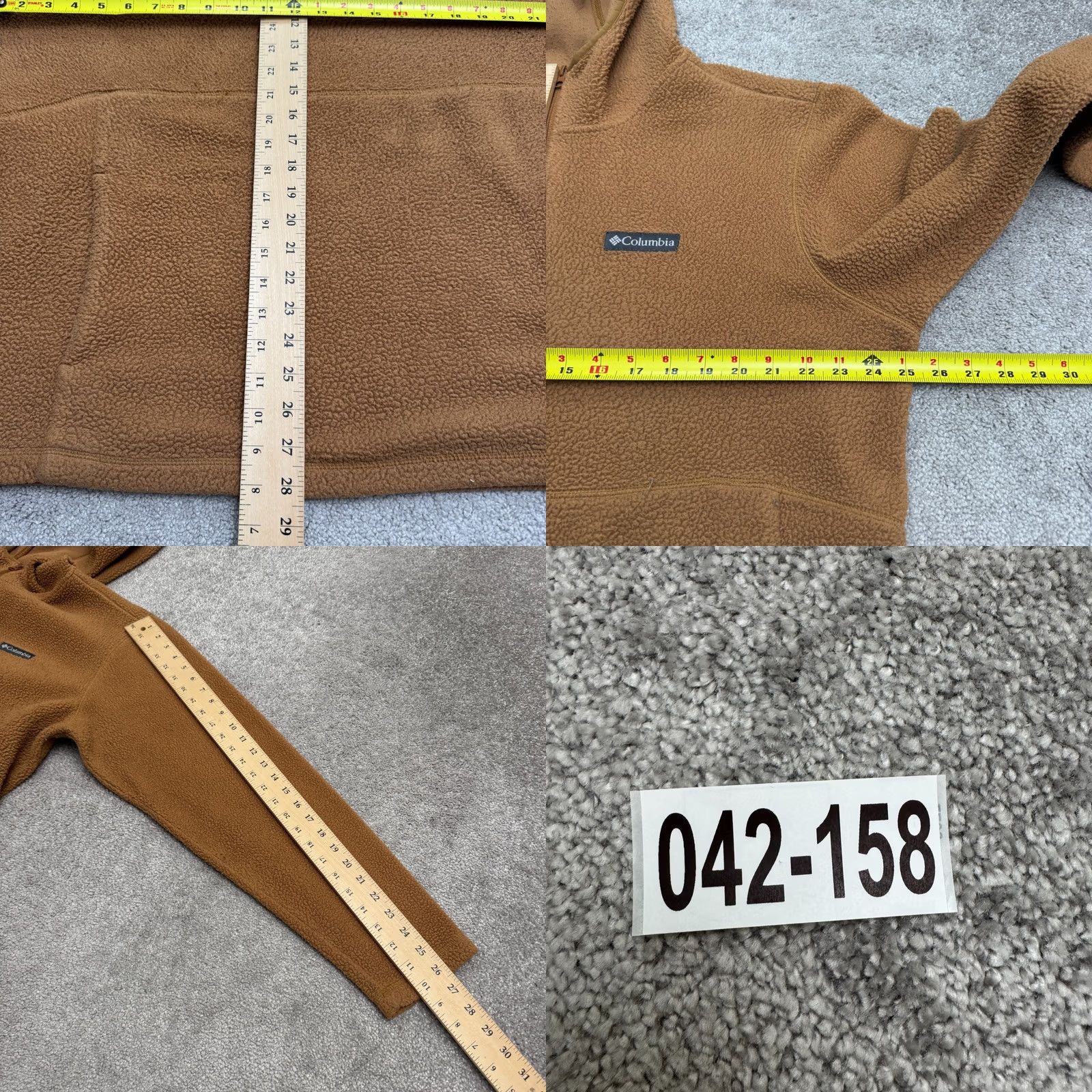 Vintage Columbia Ridge II Fleece Jacket Hooded 1/2 Zip Mens Large Brown Size US L / EU 52-54 / 3 - 9 Thumbnail
