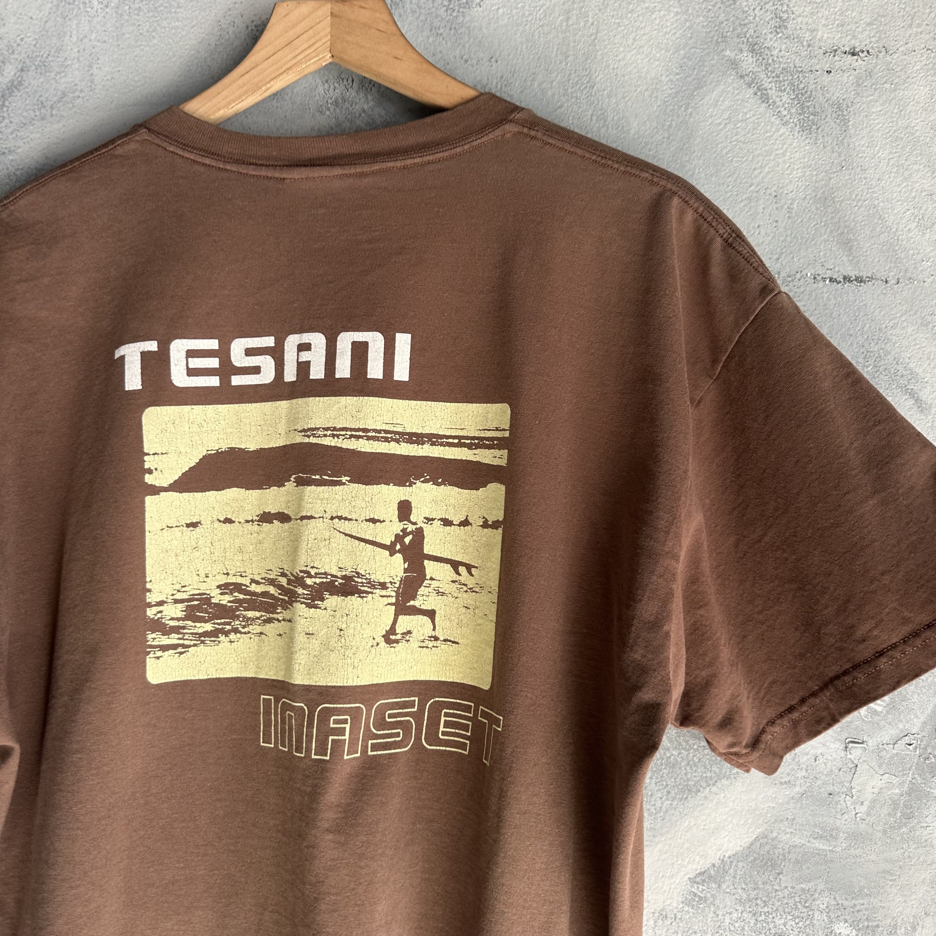 Fruit Of The Loom Vintage Y2K Tesani T Shirt Mens XL Faded Brown Surf Tee Size US XL / EU 56 / 4 - 6 Thumbnail