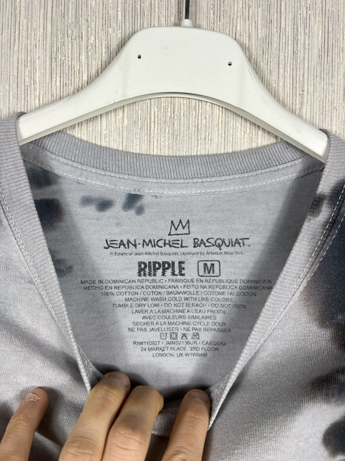 Jean-Michel Basquiat Jean-Michel Basquiat ripple tie dye modern art back logo tee Size US M / EU 48-50 / 2 - 8 Thumbnail