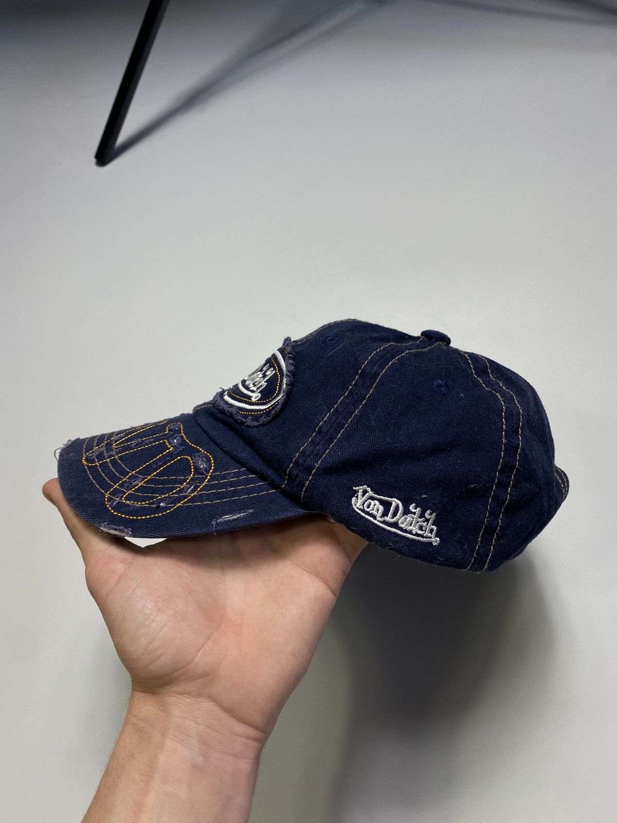 Von Dutch Rare Vintage Von Dutch Distressed Denim Cap Hut Size ONE SIZE - 4 Thumbnail