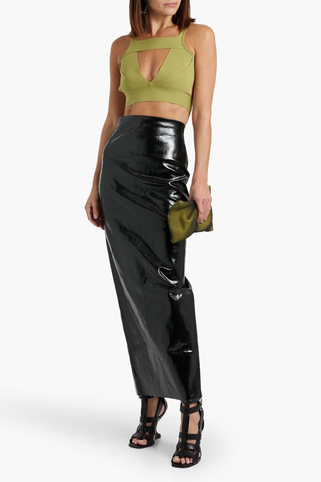 Rick Owens o1y0126 Crop Top in Green Size S / US 4 / IT 40 - 2 Thumbnail