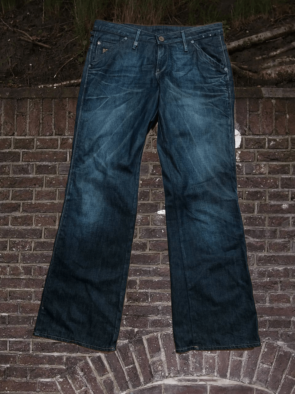 G Star Raw Denim Loose Jeans Straight Leg Pants Dark Wash