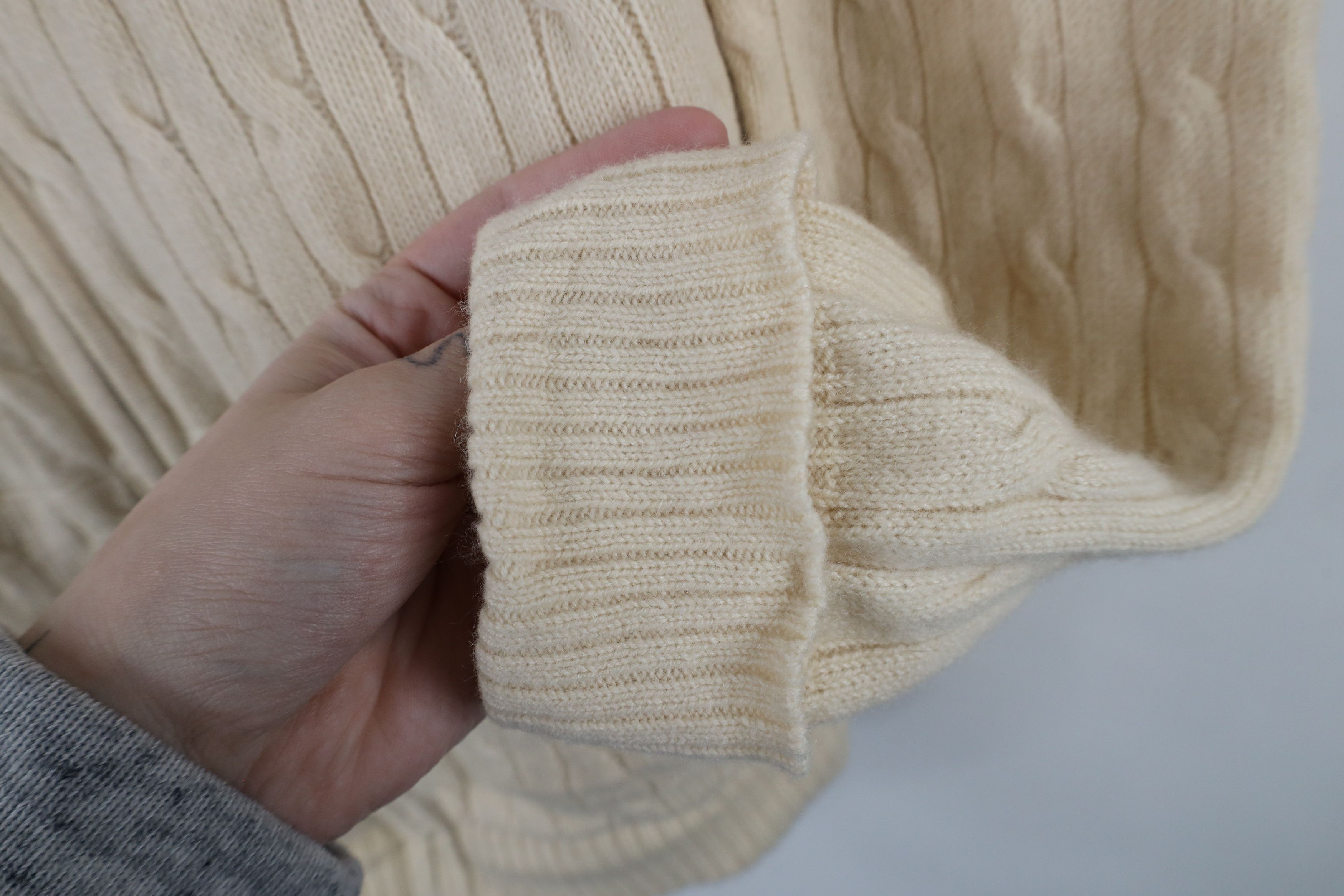 Vintage Vintage Y2K Saks Fifth Avenue Cable Knit Zip Sweater Size L / US 10 / IT 46 - 6 Thumbnail