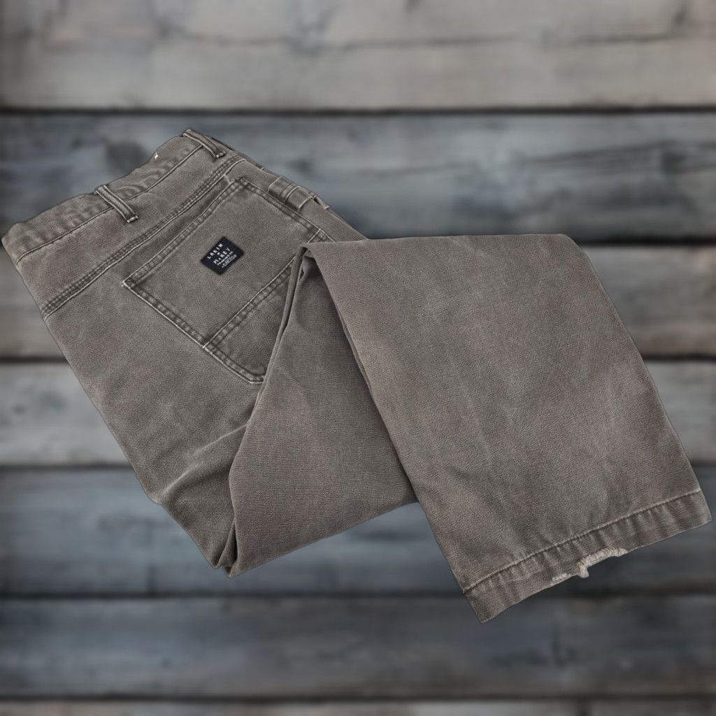 Vintage KEY Lakin & McKey Pants Mens 41x30 Double Knee Canvas Gray Carpenter Pants Mens 41x30 Gray Canvas 100% Cotton Regular Inseam 30 Size US 41 - 1 Thumbnail