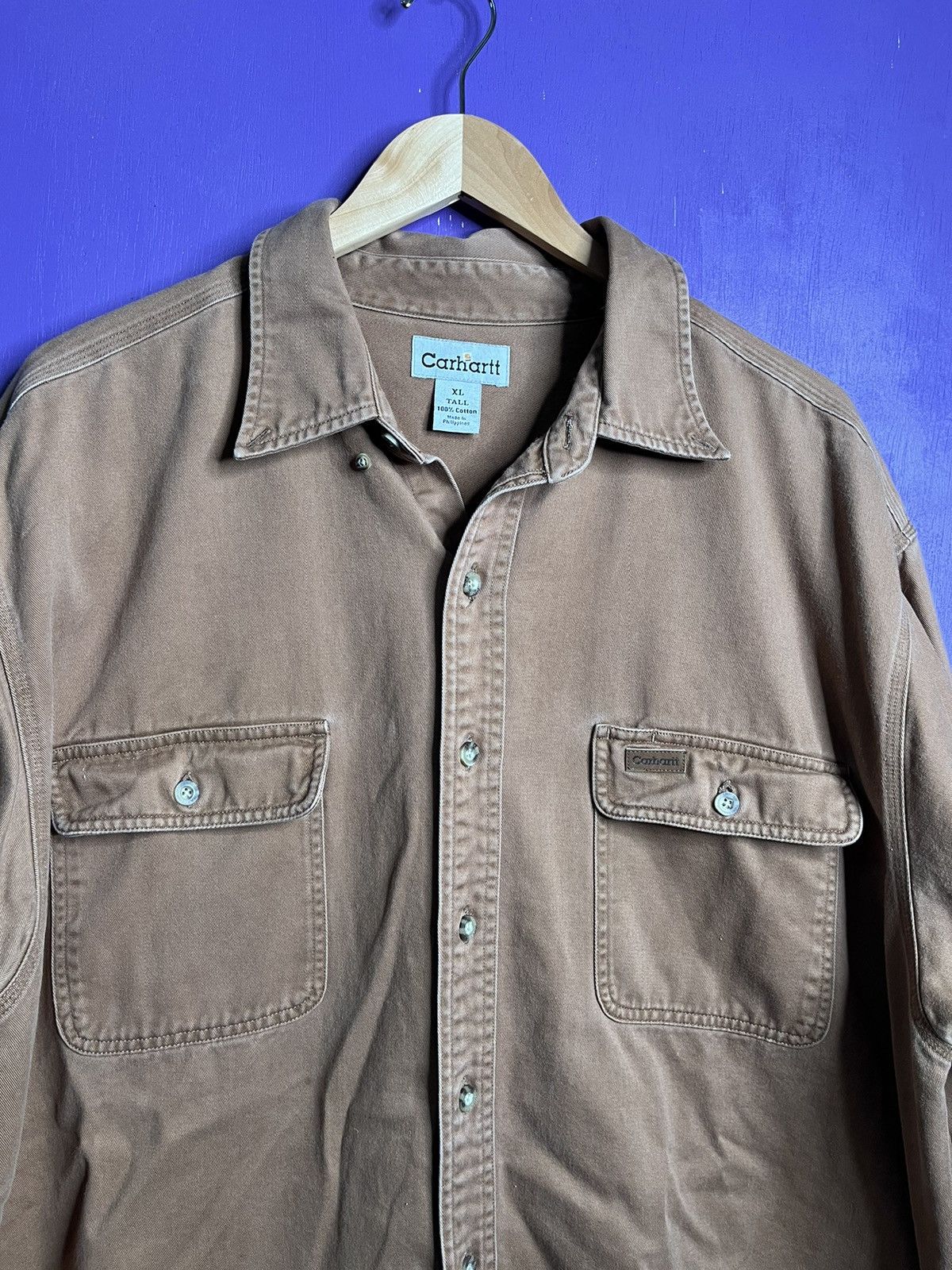 Carhartt × Vintage Vintage 00s Brown essential Carhartt button up Size US XL / EU 56 / 4 - 3 Thumbnail