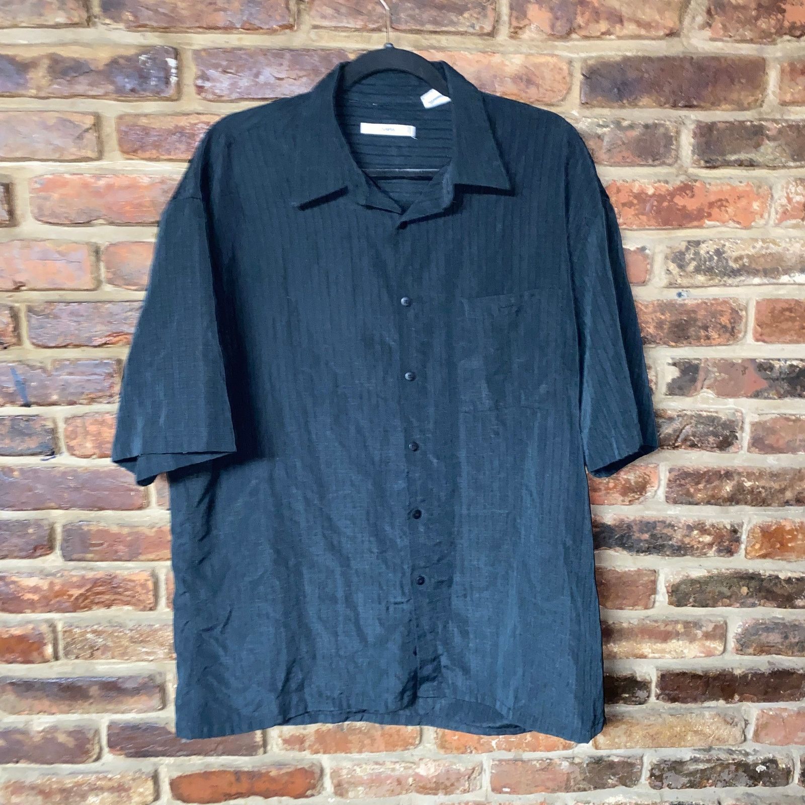 Other Moda Campia Vintage Black Textured Button Down Shirt Large Size US L / EU 52-54 / 3 - 1 Thumbnail