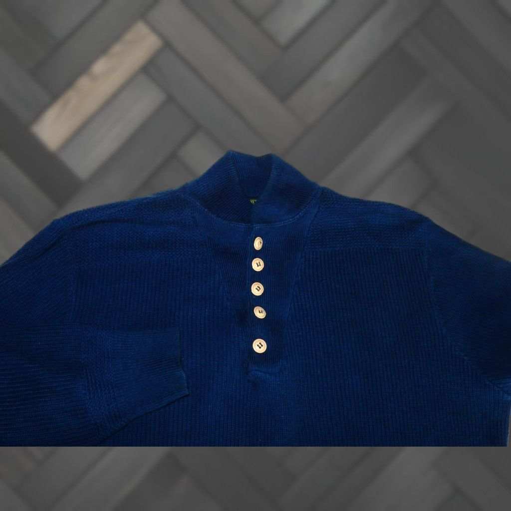 VINTAGE Mark Shale Men's Sweater Pullover Size M Blue Cotton 80s 90s Classic Casual