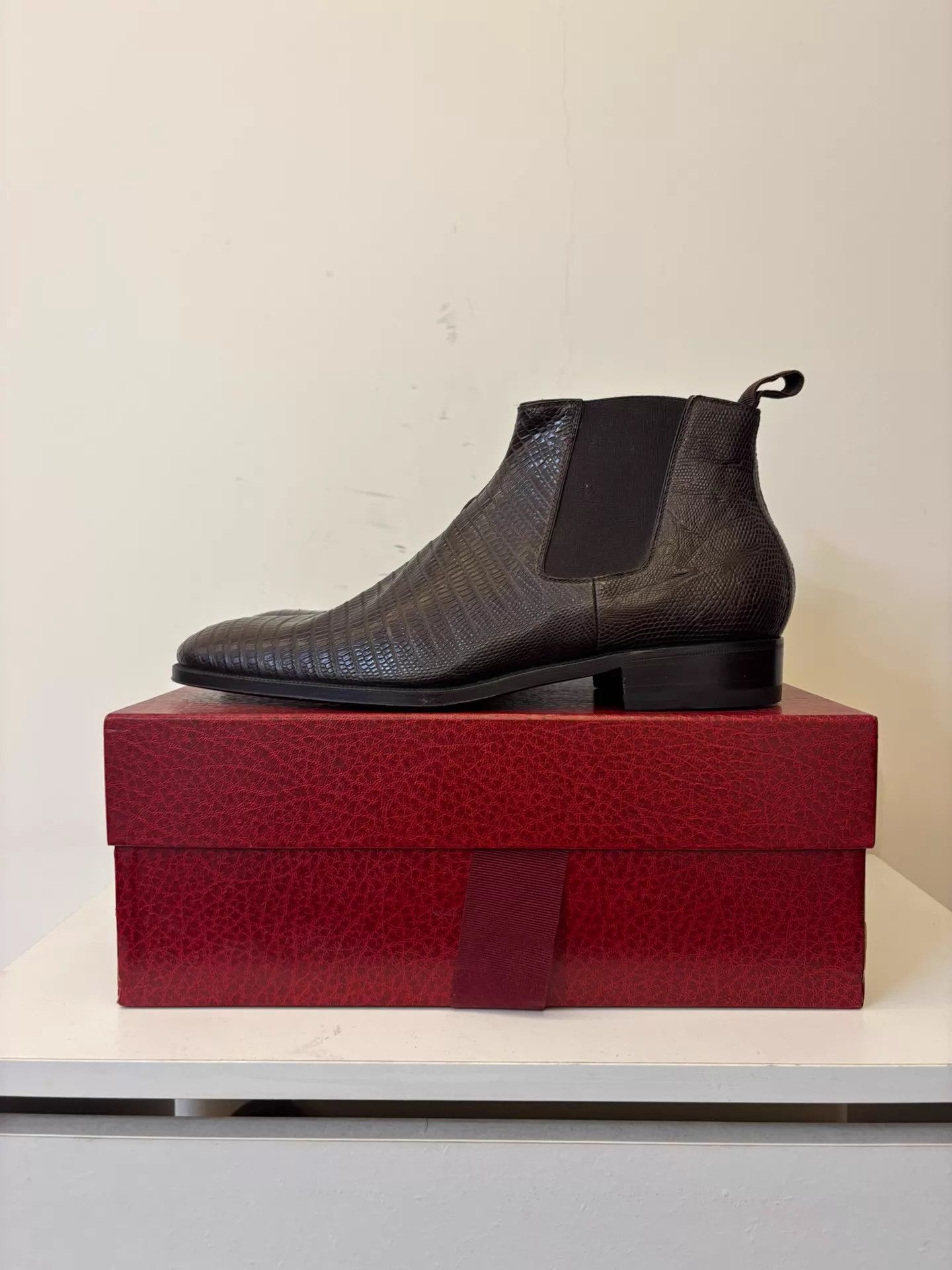 Other Le Yucca's Lizard Skin Chelsea Boots Dark Coffee 41 New Size US 8 / EU 41 - 1 Thumbnail