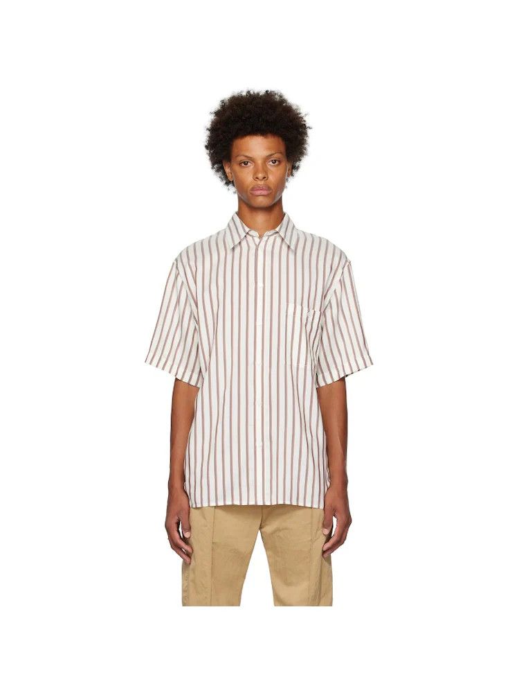Bottega Veneta o1lv12m1024 Short-Sleeved Silk Bicolor Striped Shirt Size US S / EU 44-46 / 1 - 1 Thumbnail