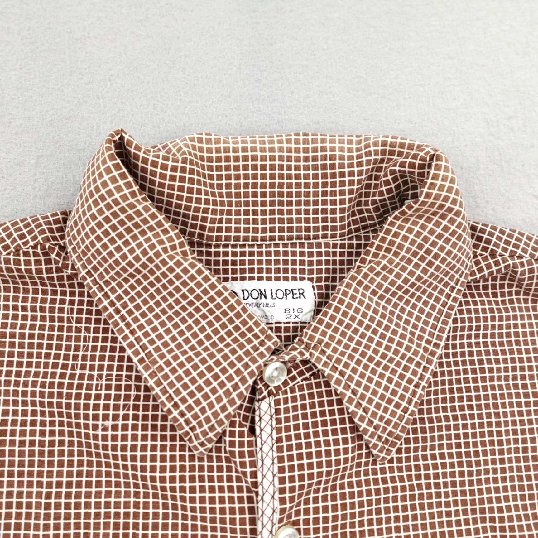 Vintage VINTAGE Don Loper Shirt Mens 2XL Brown Plaid Button-Up Short Sleeve 60s Mens Brown Plaid Size US XXL / EU 58 / 5 - 2 Thumbnail