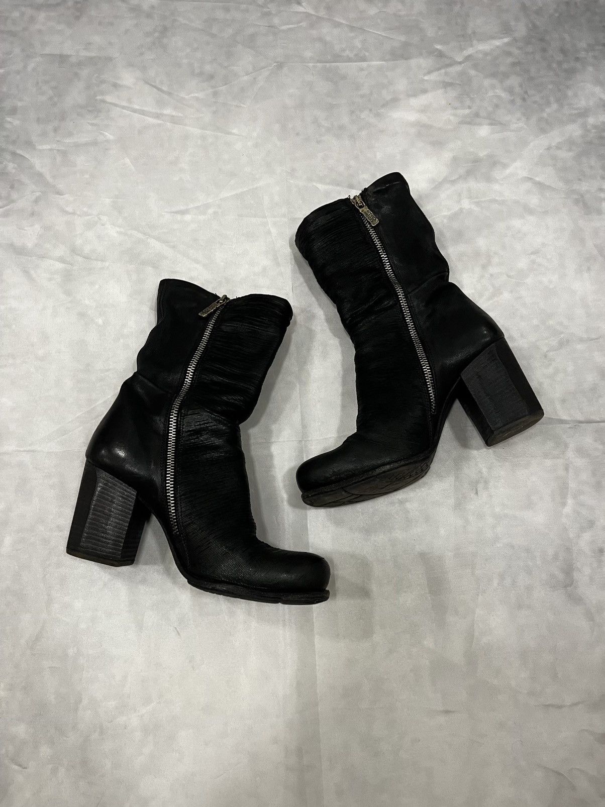 A.S.98 A.S.98 Side-Zip Avant Garde Leather Boots Size US 7 / IT 37 - 1 Thumbnail