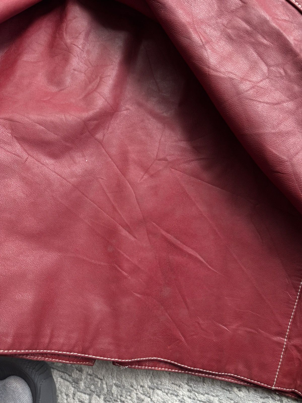 Burberry Prorsum Burberry Blue Label Burgundy Leather jacket Size 38 Size M / US 6-8 / IT 42-44 - 11 Thumbnail