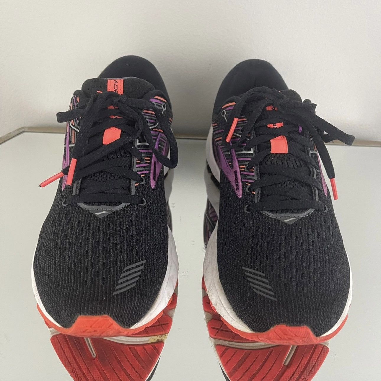Brooks BROOKS Black Purple Coral Womens Adrenaline GTS 19 Sneakers Size US 9.5 / IT 39.5 - 6 Thumbnail