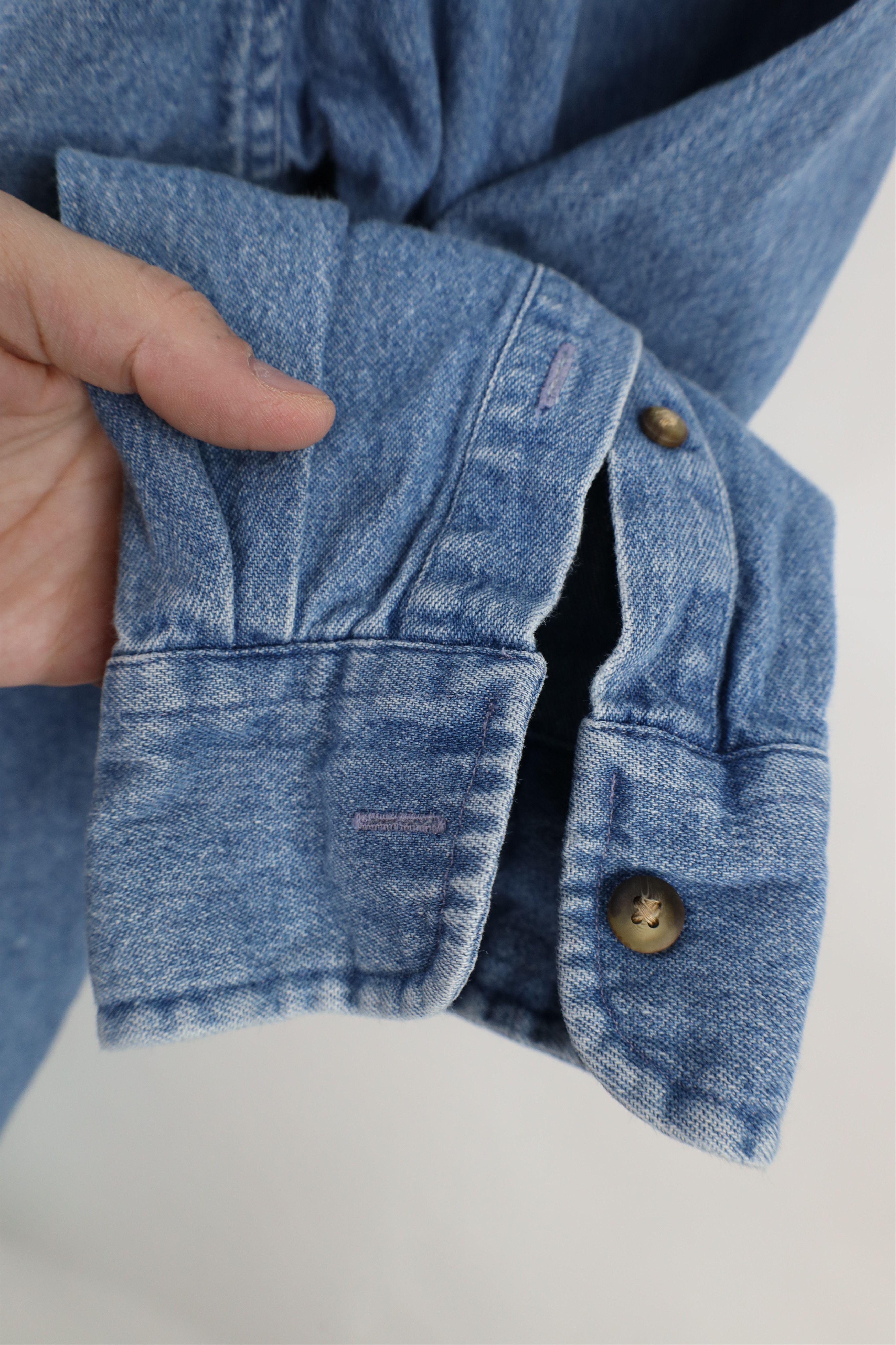 Vintage Vintage 90s Streetwear Denim Jean Button Down Shirt Blue Size US XXL / EU 58 / 5 - 7 Thumbnail