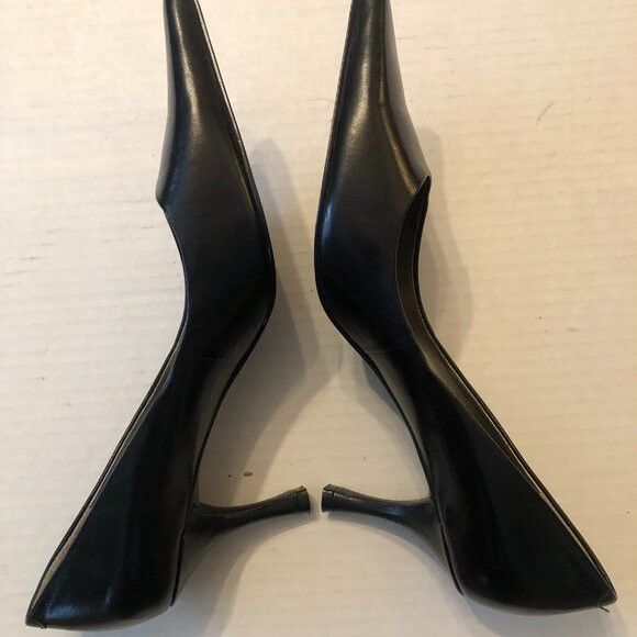Nine West Nine west women's black leather pump shoes size: 5 1/2M Size US 5.5 / IT 35.5 - 4 Thumbnail