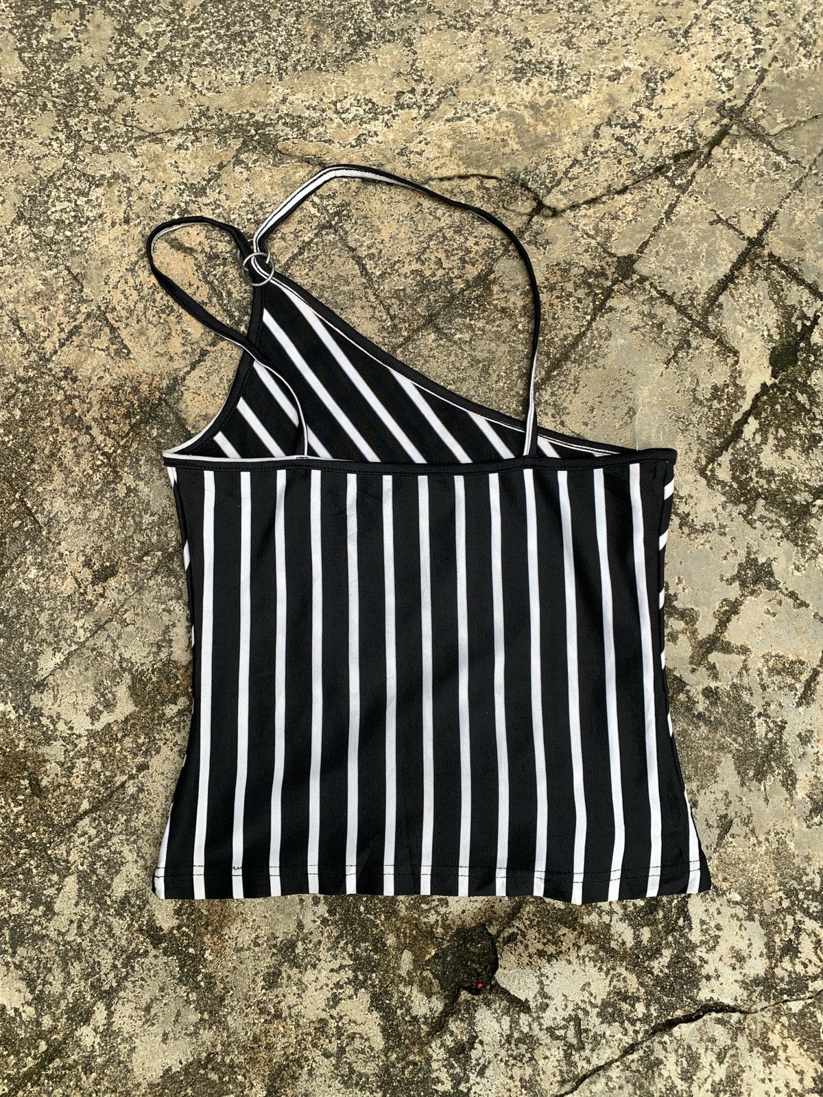 Custommade y2k Unknown Pin Stripes One Shoulder Asymmetrical Tanktop Size S / US 4 / IT 40 - 8 Thumbnail